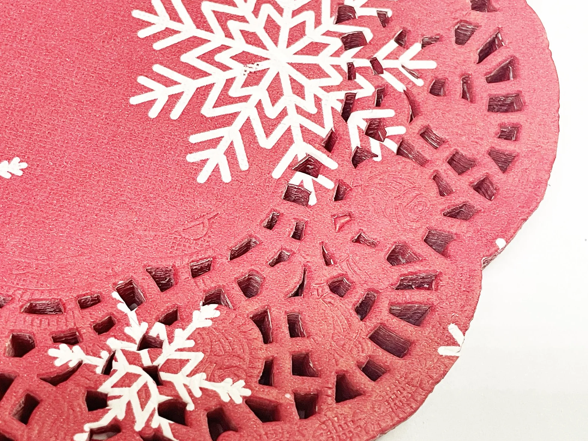 Selecto Bake koronkowe podkładki do dekorowania ciast 100 szt. 6,5 cala (16,5 cm) czerwone świąteczne