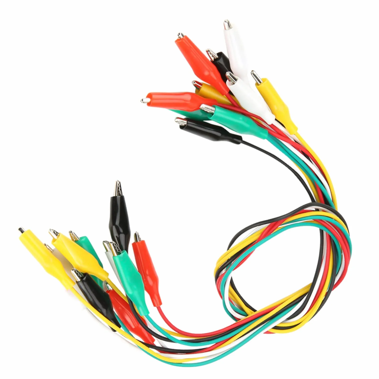 10 sztuk Klipsy Krokodylkowe 50cm Podwójnie Zakończone Średnica Drutu 2.5mm dla Urządzeń Elektrycznych i Elektroniki