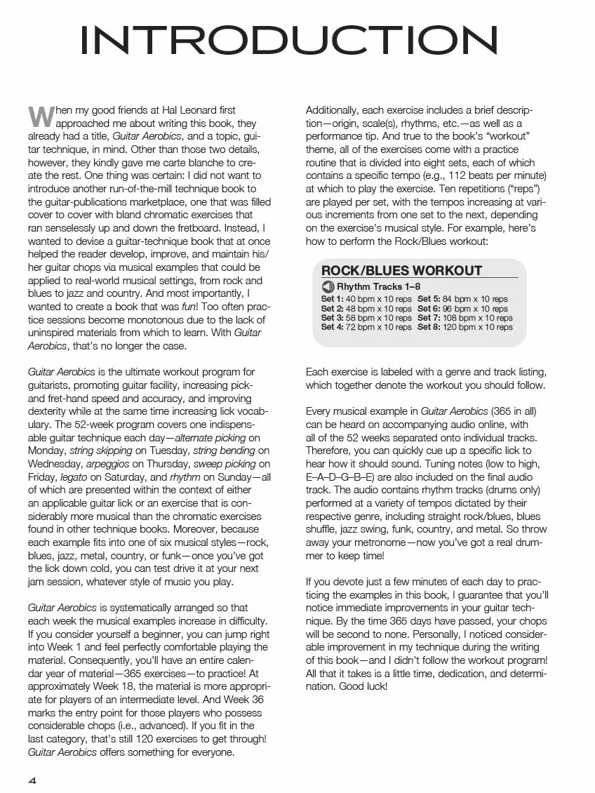 Guitar Aerobics Book Online Audio: 52-Week One-Lick-Per-Day Workout Program for Guitar Technique