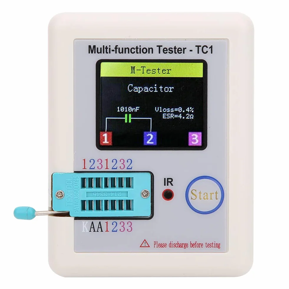Multifunktionstransistortester, 3,5-Zoll-TFT-Bildschirm LCR-TC1 für Kondensatordioden Diodentester, LCR-TC1-Transistortester