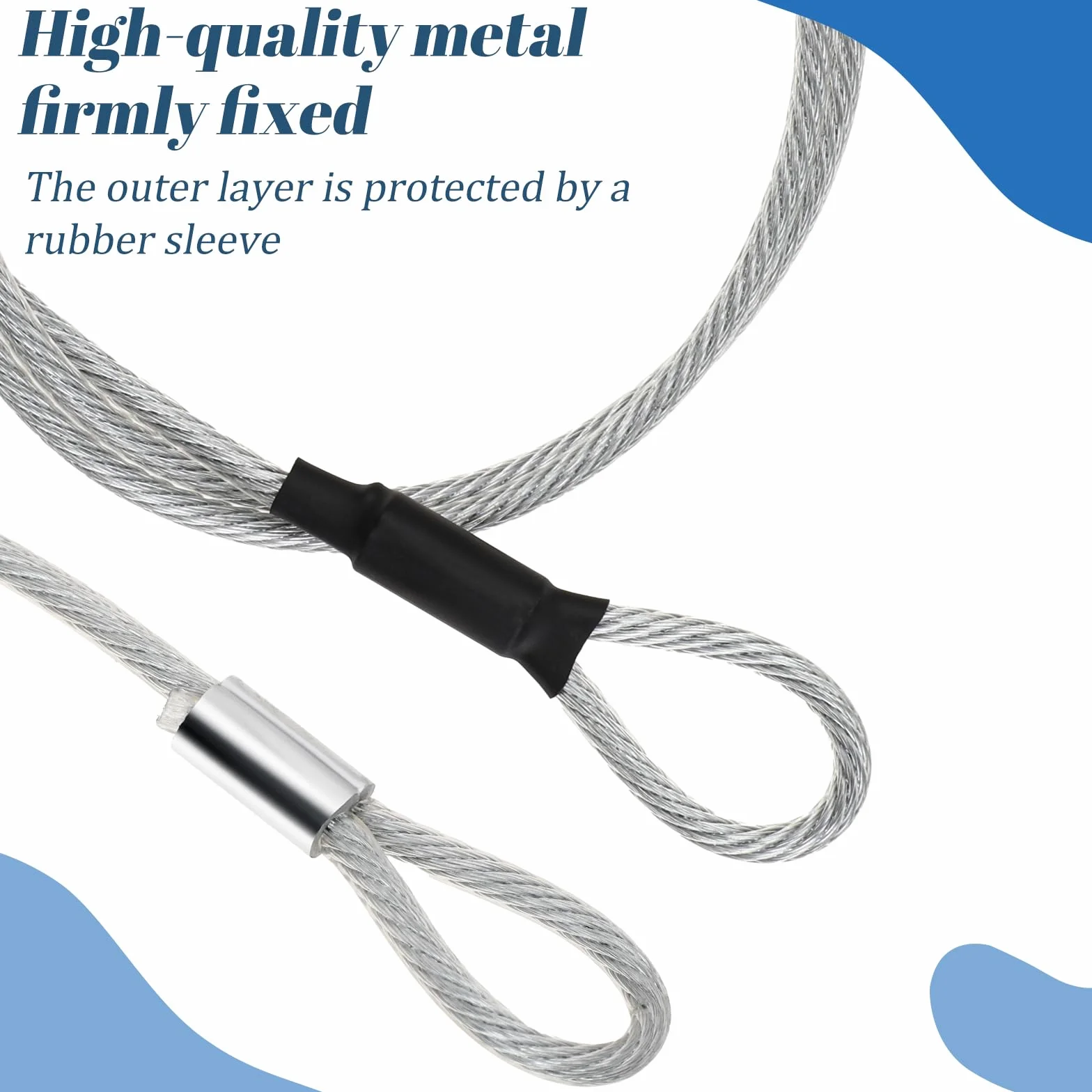5 mm kabel bezpieczeństwa ze stali nierdzewnej podwójna pętla stalowa lina druciana plecione kable zabezpieczające z powłoką winylową elastyczna lina druciana do