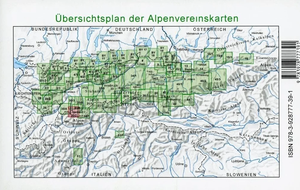 Otztaler alpen weibkugel: Wege und Skitouren. Topographische Karte: 30/2 Weg