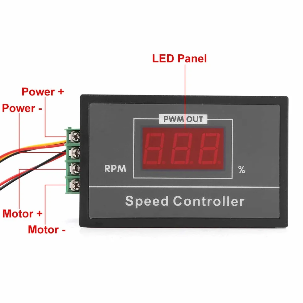 Regulator prędkości silnika DC PWM 6-60V 30A AUTO Przełącznik Stop Start ściemniacz
