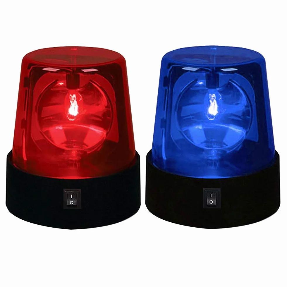 Kisbeibi 2 sztuki, światło ostrzegawcze LED, światło kulkowe sceniczne, obrót o 360 stopni, niebieskie (2 sztuki)