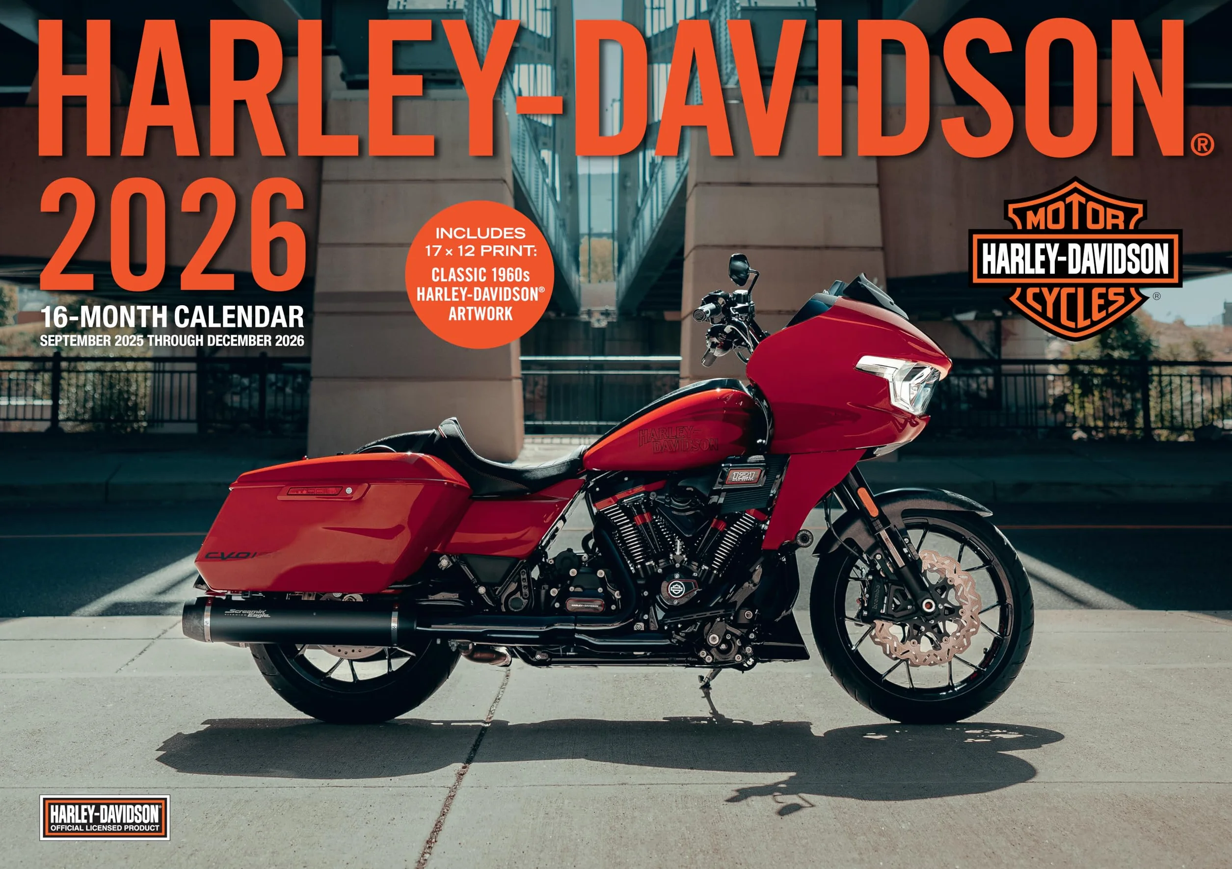 Harley-Davidson 2026 17x12: 16-Month Calendar--September 2025 through December 2026
