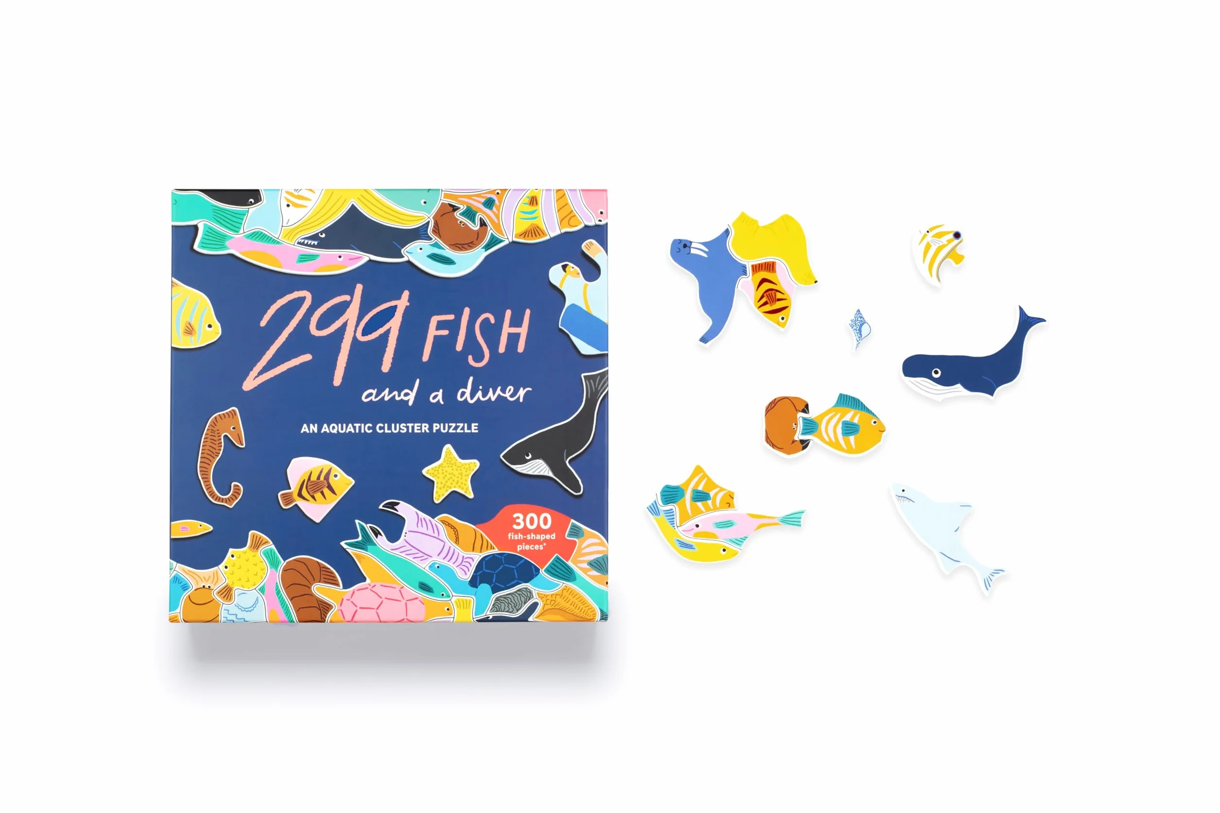 299 Fish (and a diver) An Aquatic Cluster Puzzle /anglais