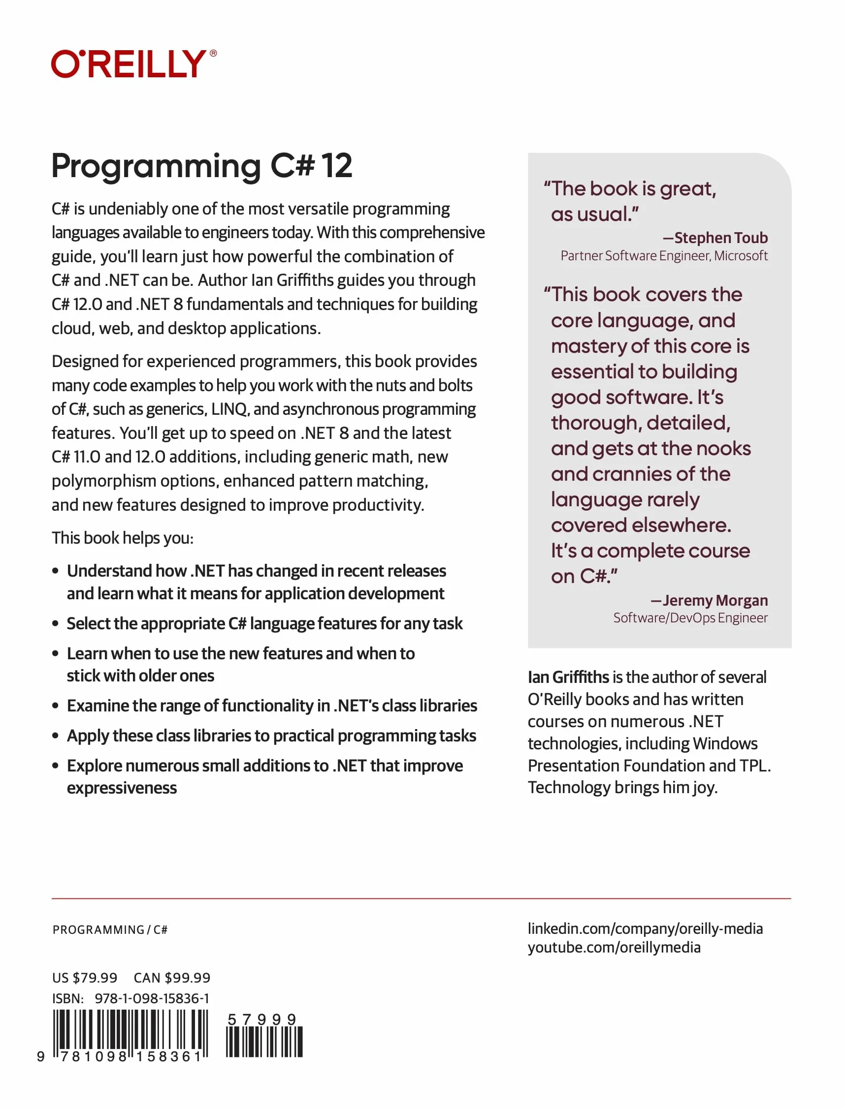 Programming C# 12: Build Cloud, Web, and Desktop Applications