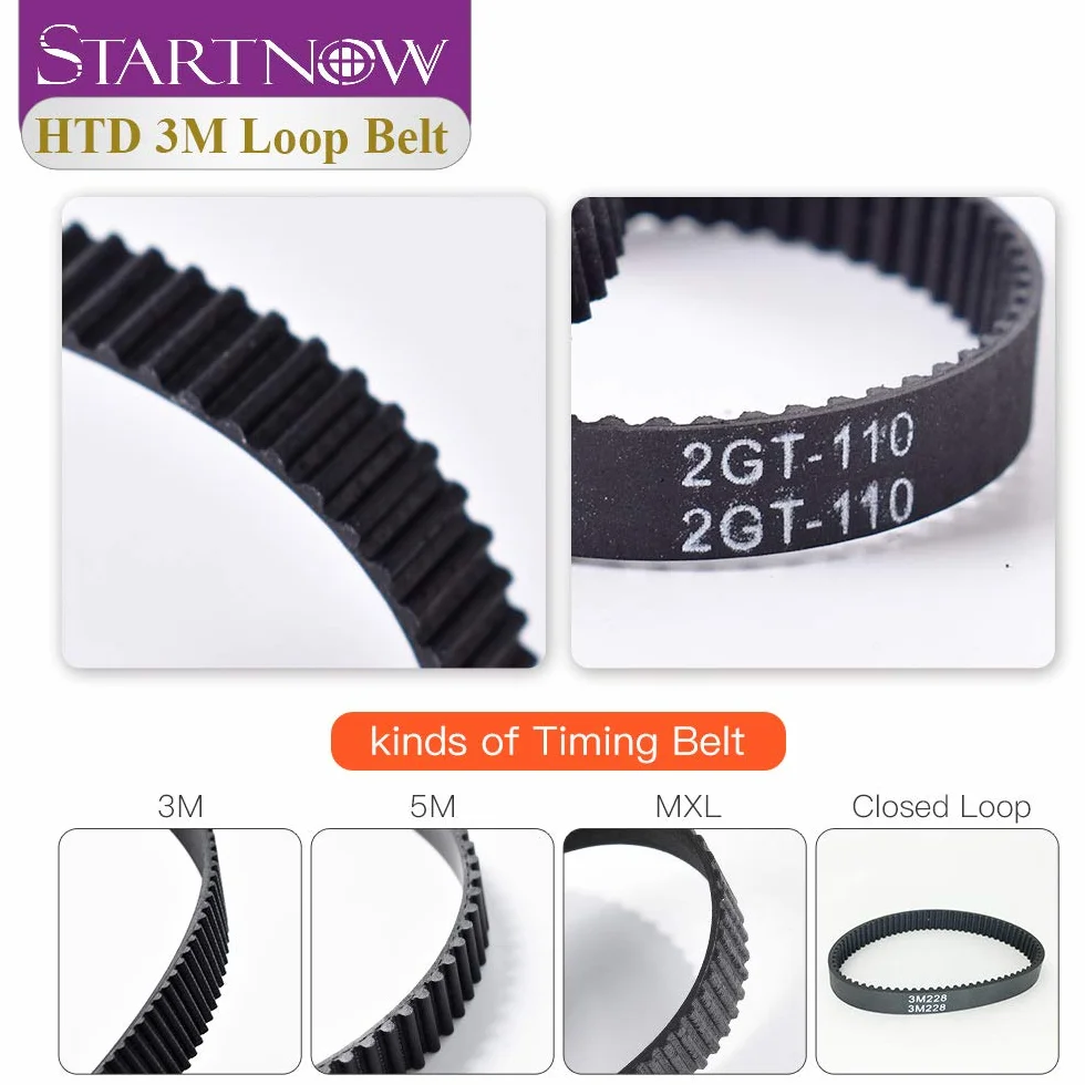 Startnow HTD 3M Series pas rozrządu z zamkniętą pętlą 3M-225-10 255 mm 384 8-17 mm (3M-300-10)