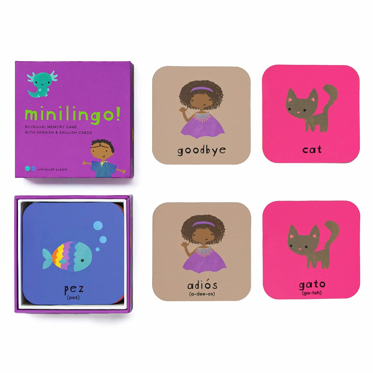 Minilingo Flashcards: Bilingual Memory Game With Spanish & English Cards