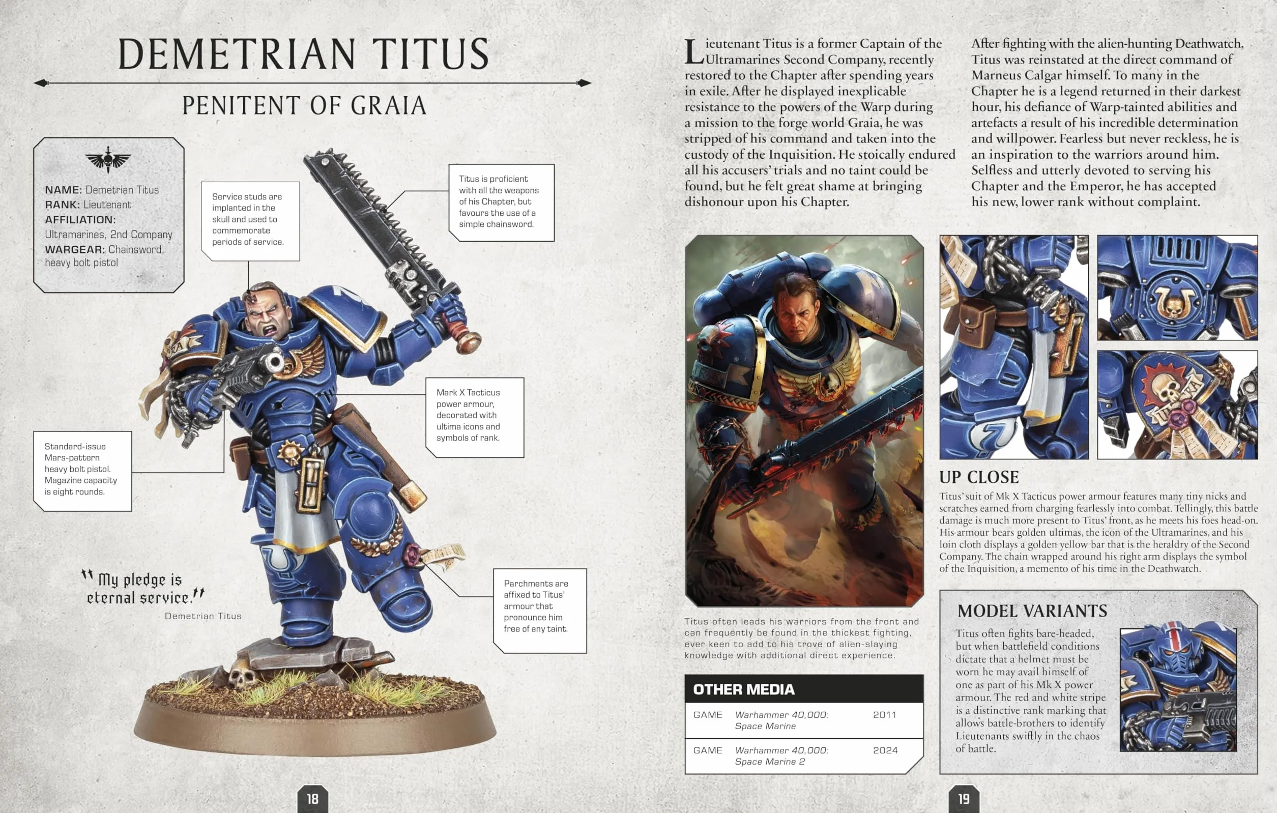 Warhammer 40,000 Character Encyclopedia: The Instant Sunday Times Bestseller! Includes Lieutenant Titus Miniature