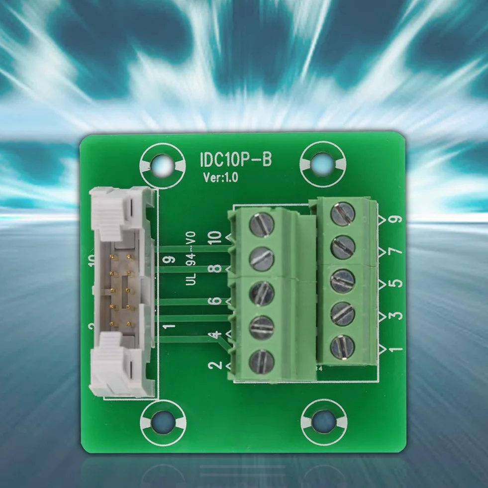 Keenso IDC10P Breakout Board 10 Pin listwa z pinami uchwyt szyny DIN moduł interfejsu PLC