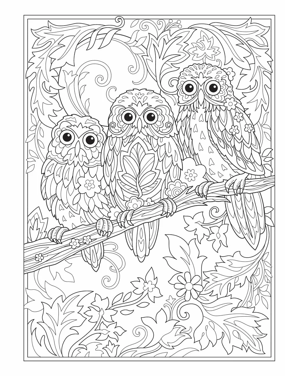 Creative Haven Birds and Blossoms Coloring Book