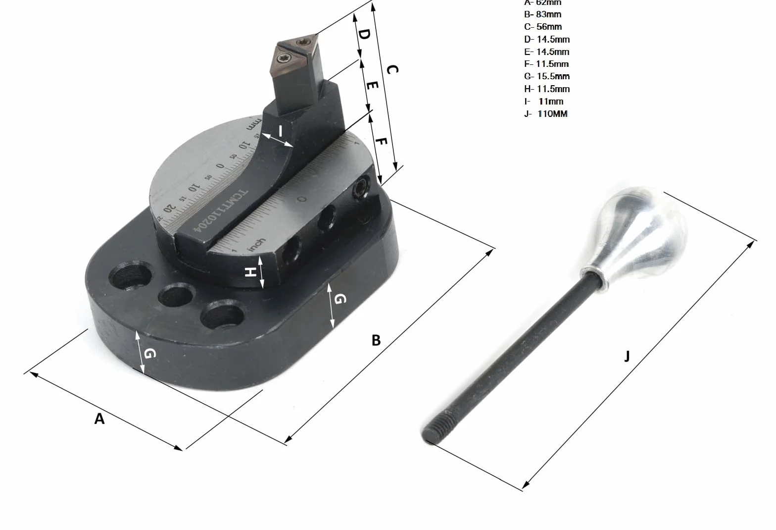 Mocowanie kulowe do mini tokarki 7 x 14 - narzędzie inżynieryjne do obróbki metali