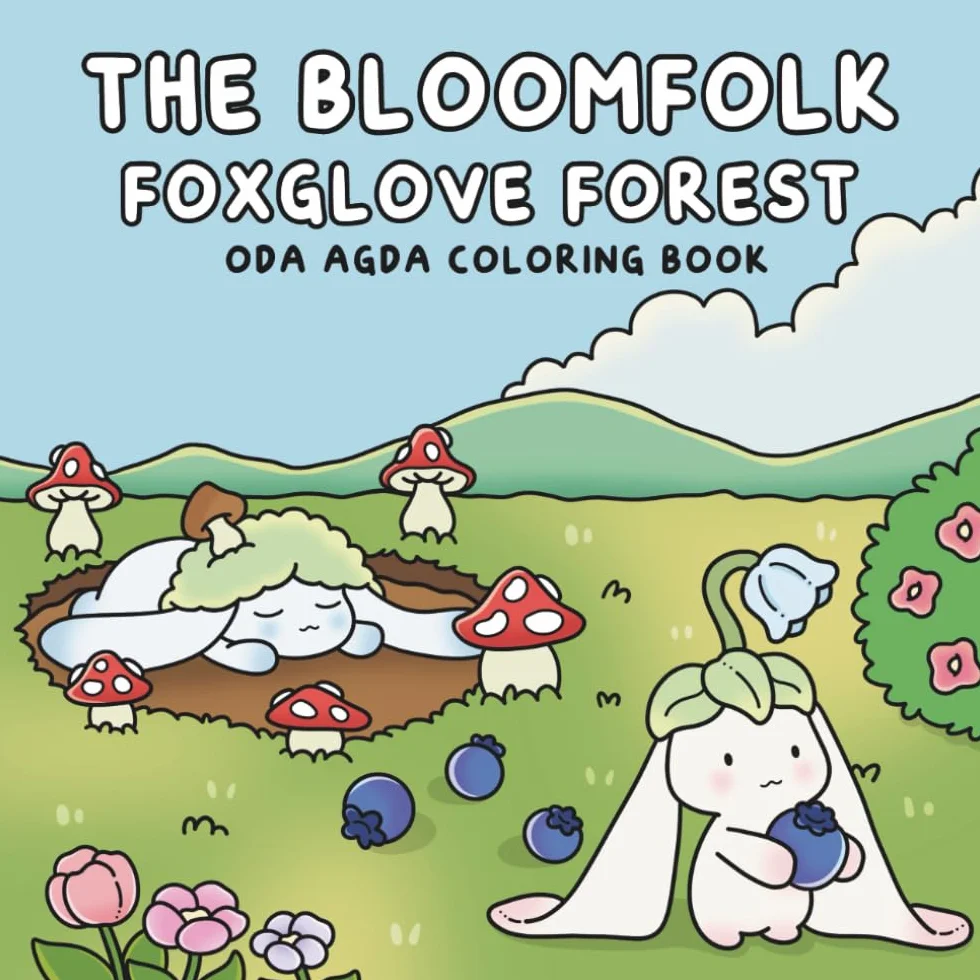 The Bloomfolk Foxglove Forest: Coloring Book for Adults and Teens Featuring Cute Characters and Cozy Nature Scenes for Relaxation