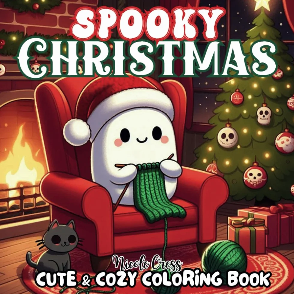 Spooky Christmas: Cute & Cozy Coloring Book with Over 60 Fun and Adorable Pages for All Ages Relaxation