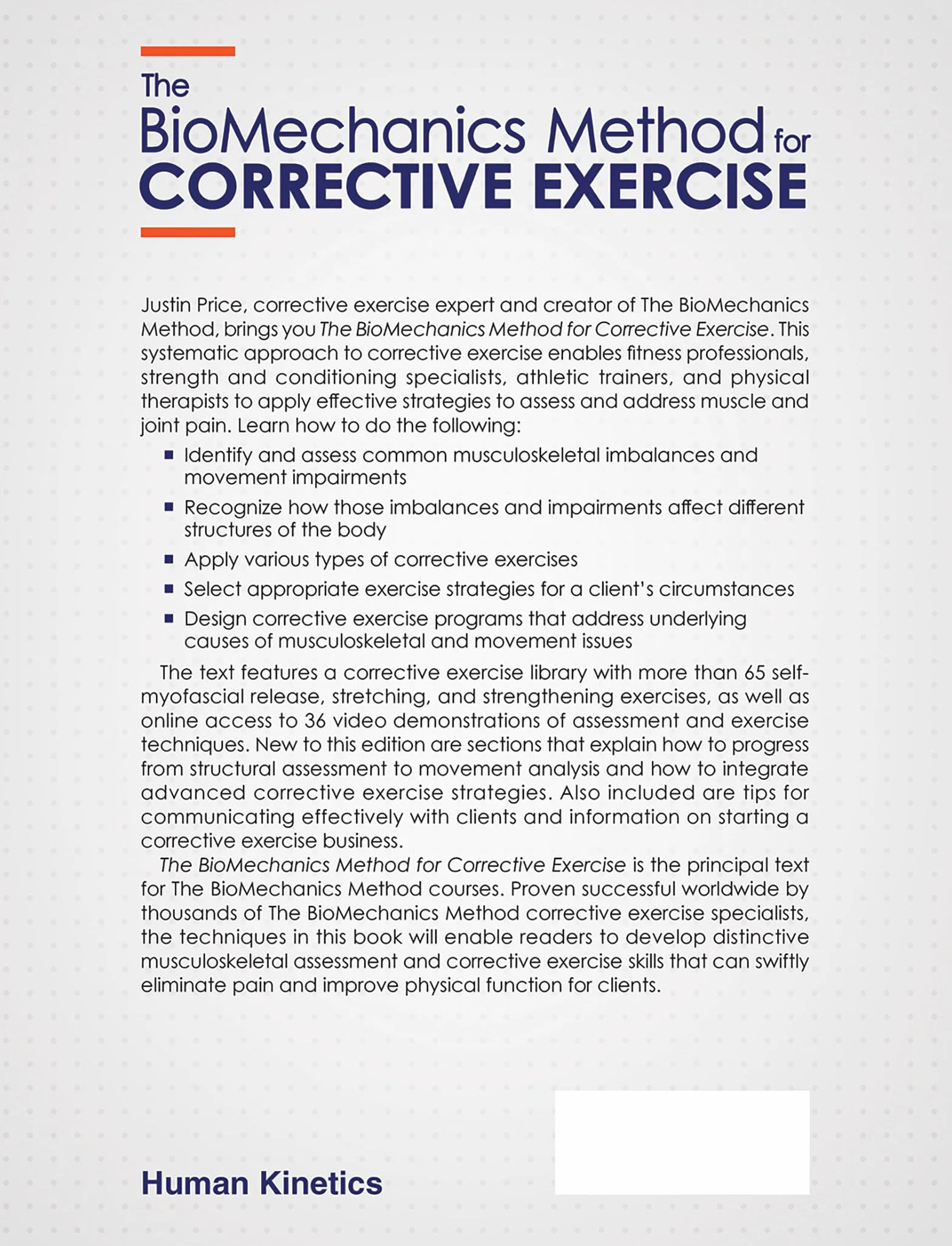 The Biomechanics Method for Corrective Exercise