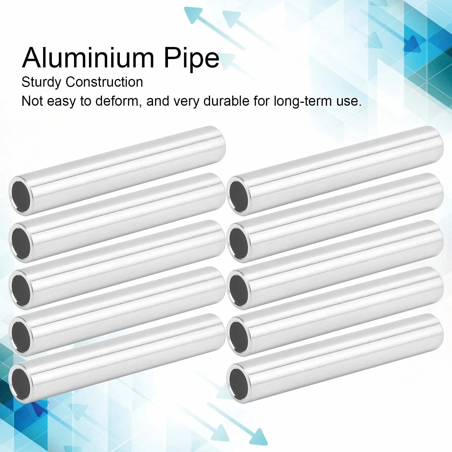 Rura Aluminiowa, Okrągła Aluminiowa Rura, Bezszwowa Aluminiowa Prosta Rura, Długość 50 Mm, 6 Mm ID i 8 Mm OD, 10 Sztuk