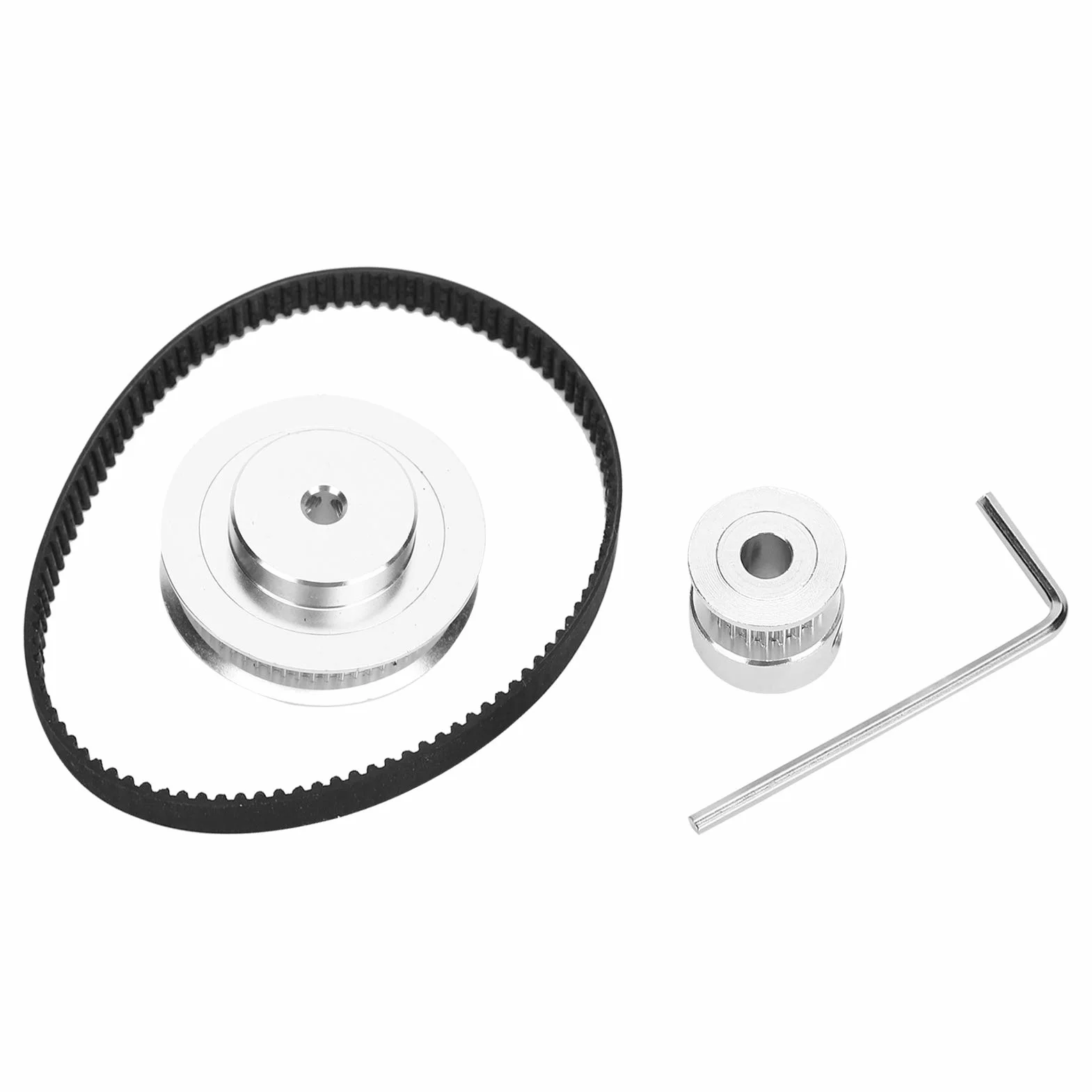 Zestaw pasek synchronizacyjny gumowy 6mm 200mm dla 3D drukarek z aluminiowym kołem zębatym 20-60 zębów i kluczem sześciokątnym