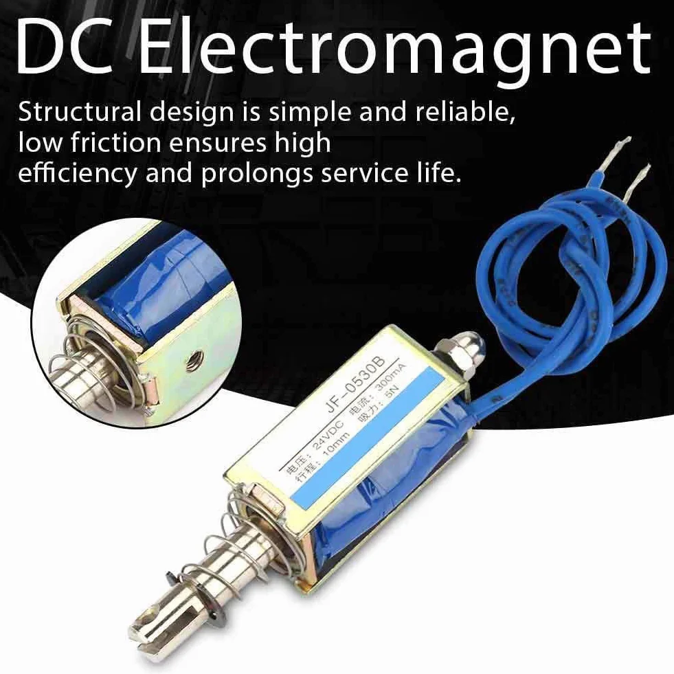 Elektromagnes ciągnący 5N 10 mm 6/12/24 V DC 300 mA sterowanie automatyzacją
