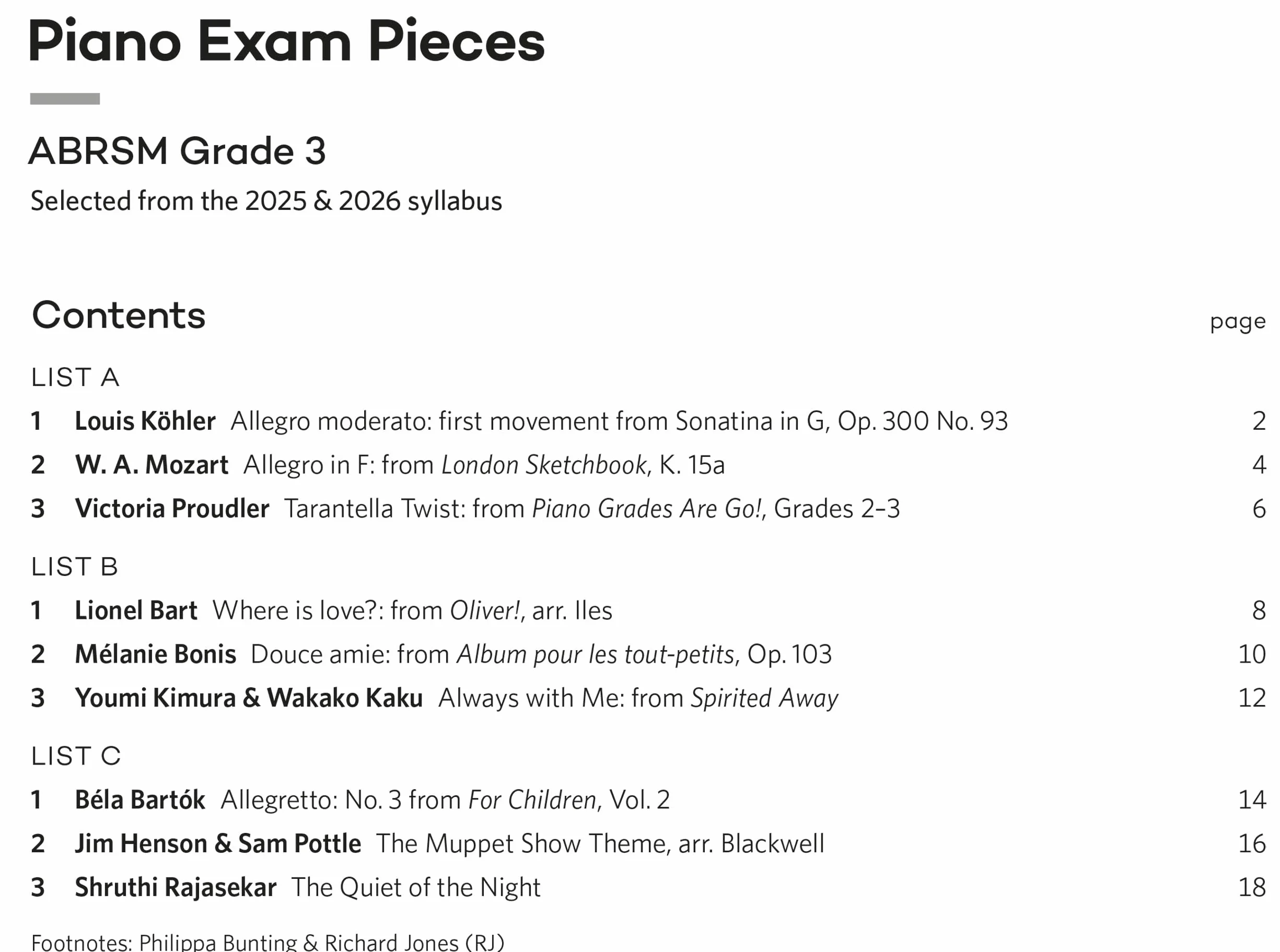 Piano Exam Pieces 2025 & 2026, ABRSM Grade 3: Selected from the 2025 & 2026 syllabus