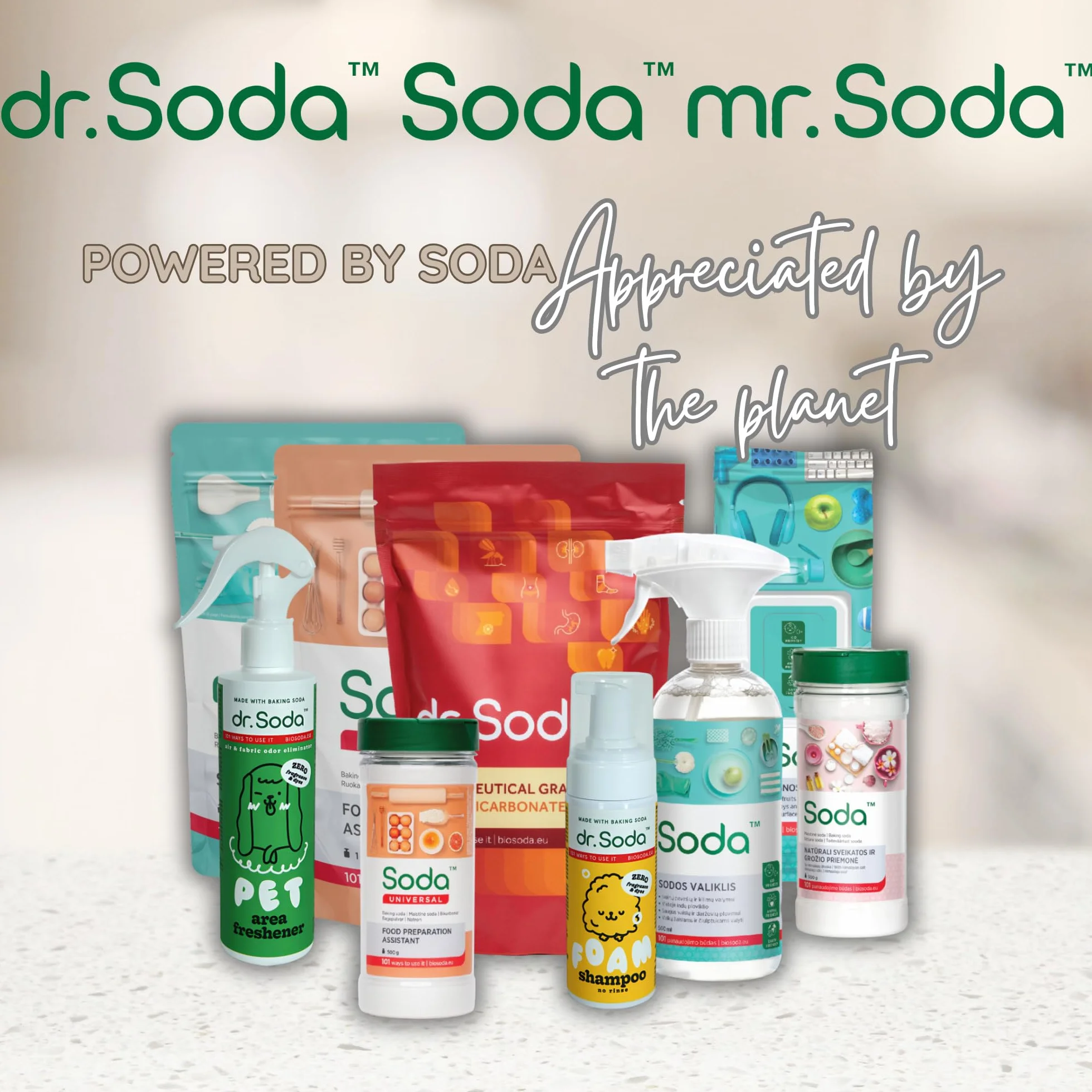 Mr. Soda Chusteczki Nawilżane do Żywności 80 sztuk, 100% Bawełna, Bezalkoholowe i Bez Parabenów