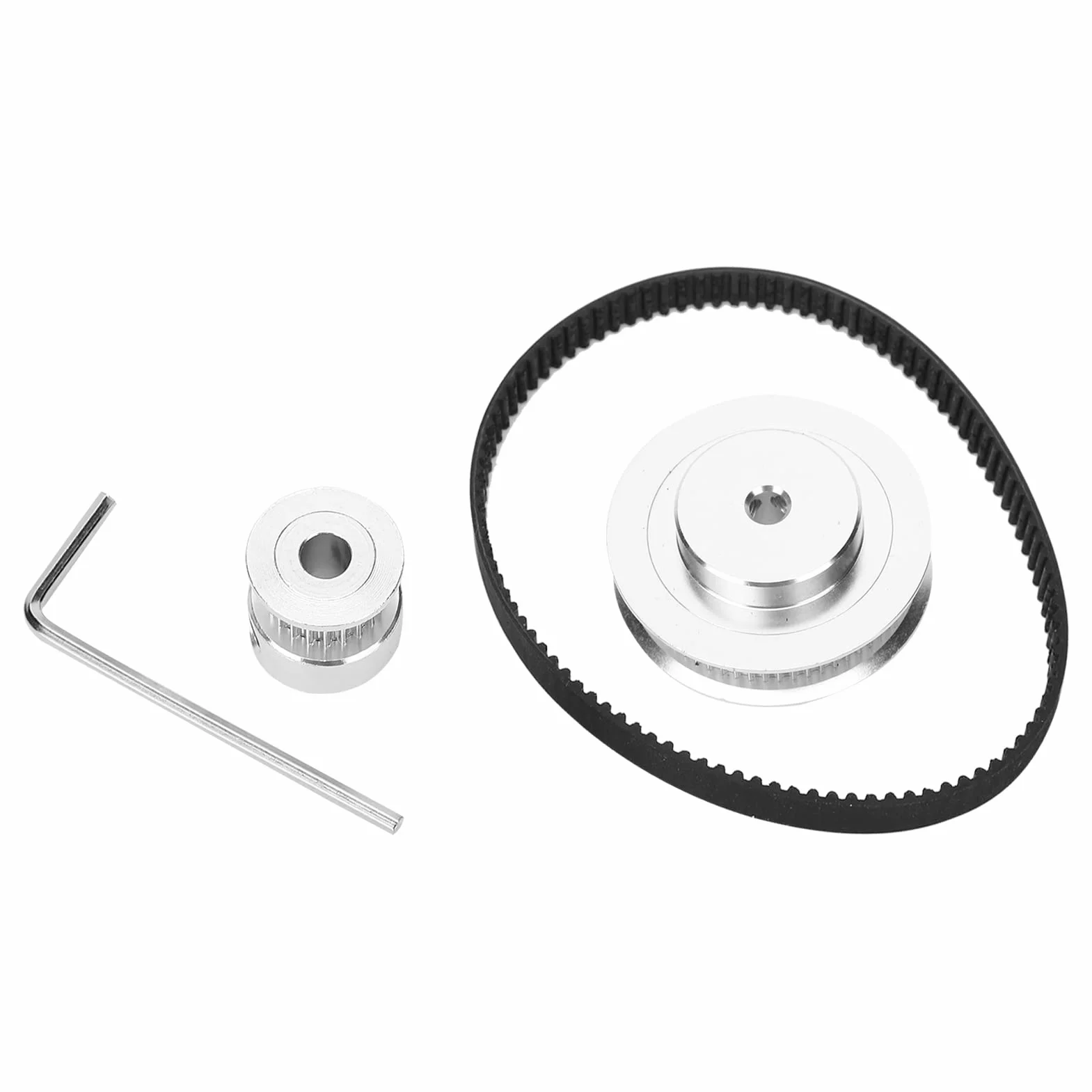 Zestaw pasek synchronizacyjny gumowy 6mm 200mm dla 3D drukarek z aluminiowym kołem zębatym 20-60 zębów i kluczem sześciokątnym