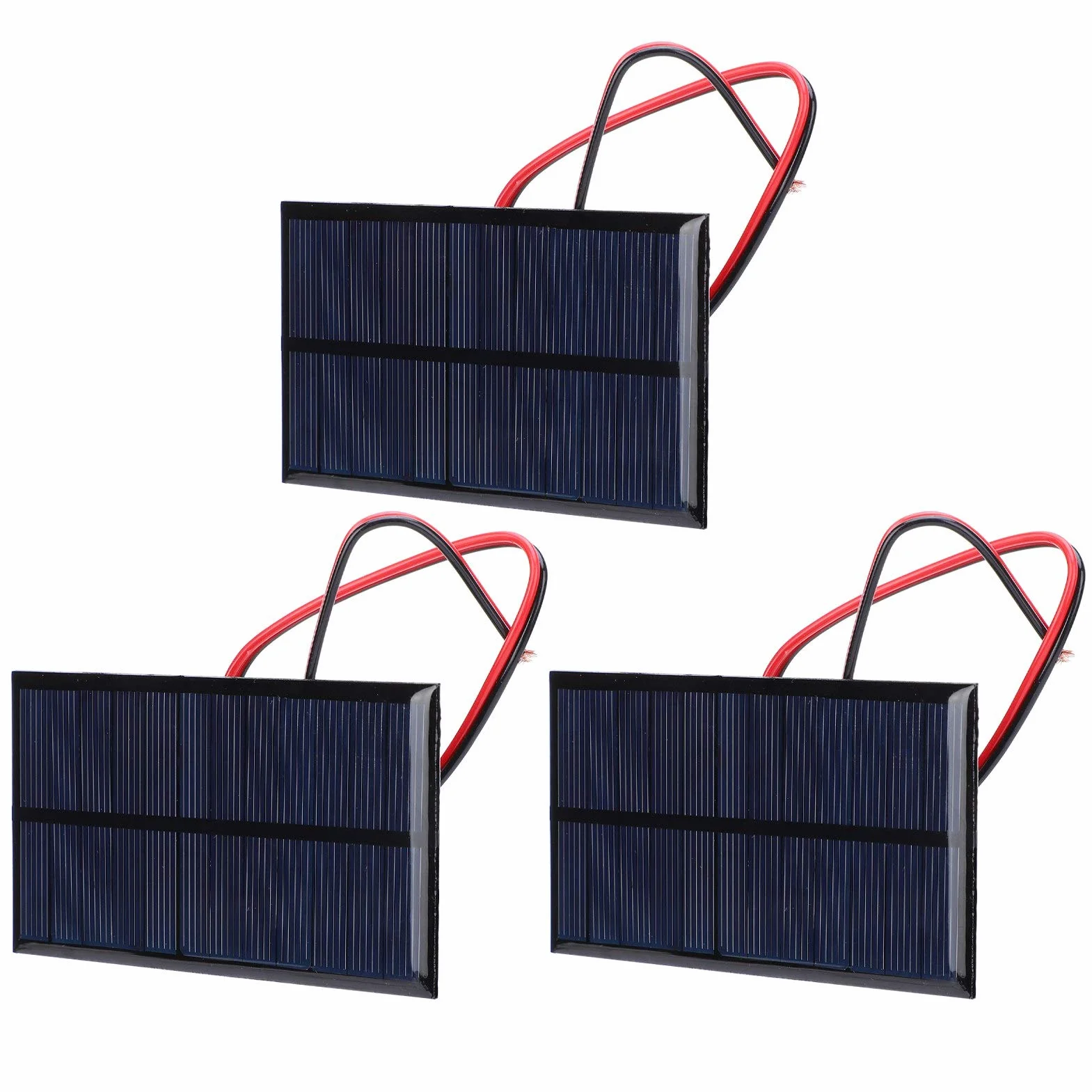 3 Szt. Mini Panel Słoneczny 6V 1W Moduł Fotowoltaiczny 11x6cm System Ładowania Słonecznego do Małych Urządzeń z Kablem 30cm Przenośny Zestaw do Zabawek Elektronicznych