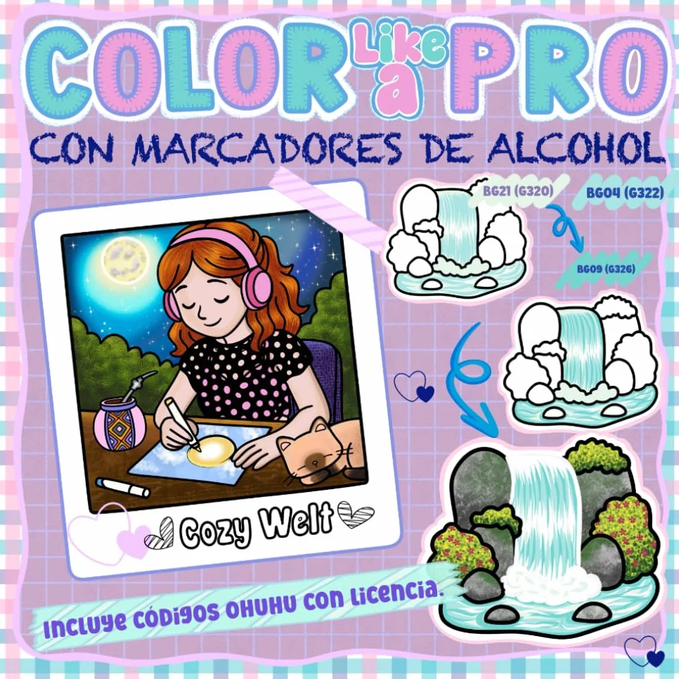 Marcadores de Alcohol: Guía para Colorear con Efectos Realistas, Degradados y Sombras para Principiantes y Avanzados