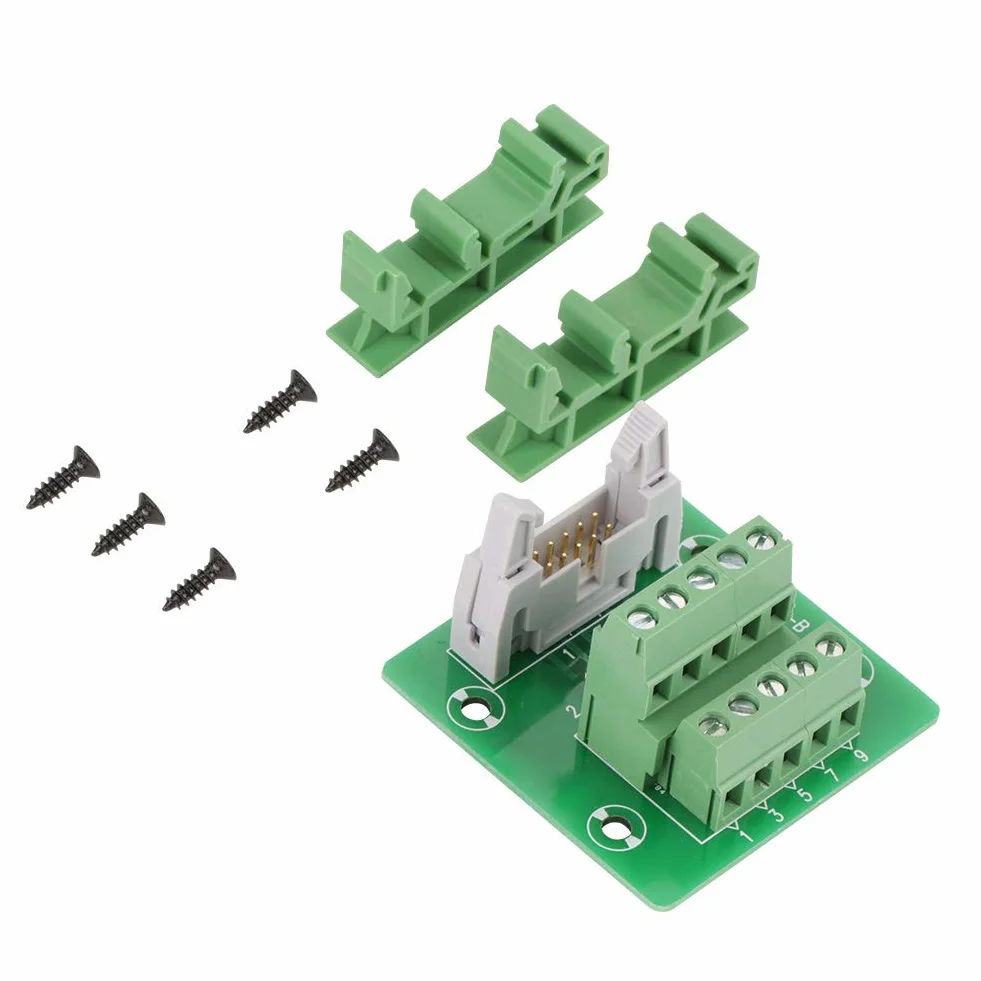 Keenso IDC10P Breakout Board 10 Pin listwa z pinami uchwyt szyny DIN moduł interfejsu PLC