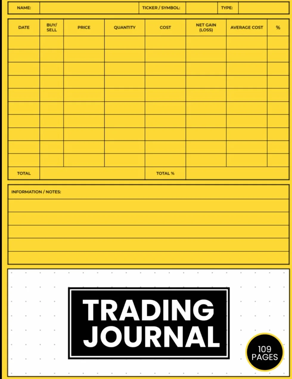 Trading Journal: Stocks, Forex, Options and Crypto Log Book for Organised Traders