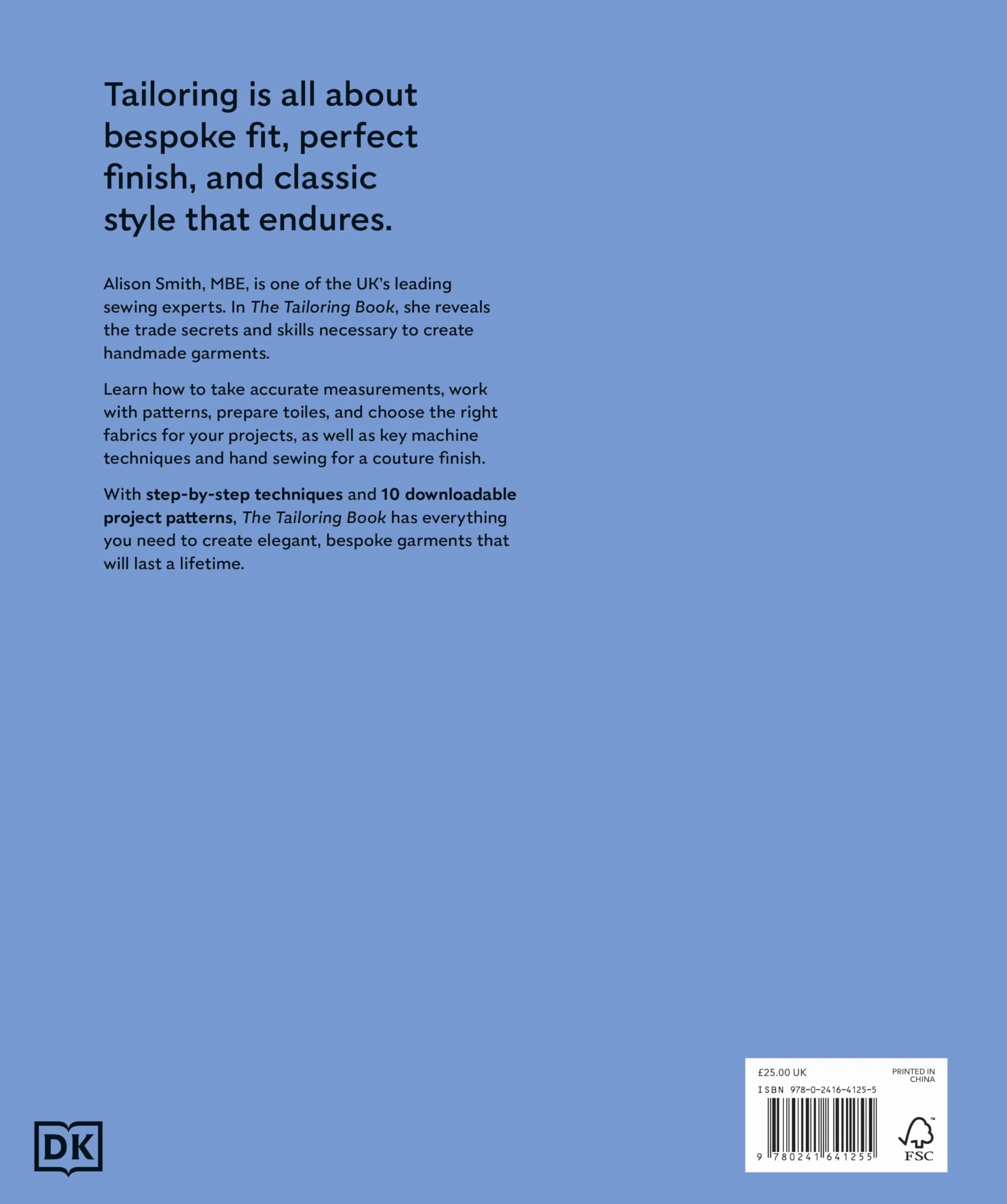 The Tailoring Book: Measuring, Cutting, Fitting, Altering, Finishing