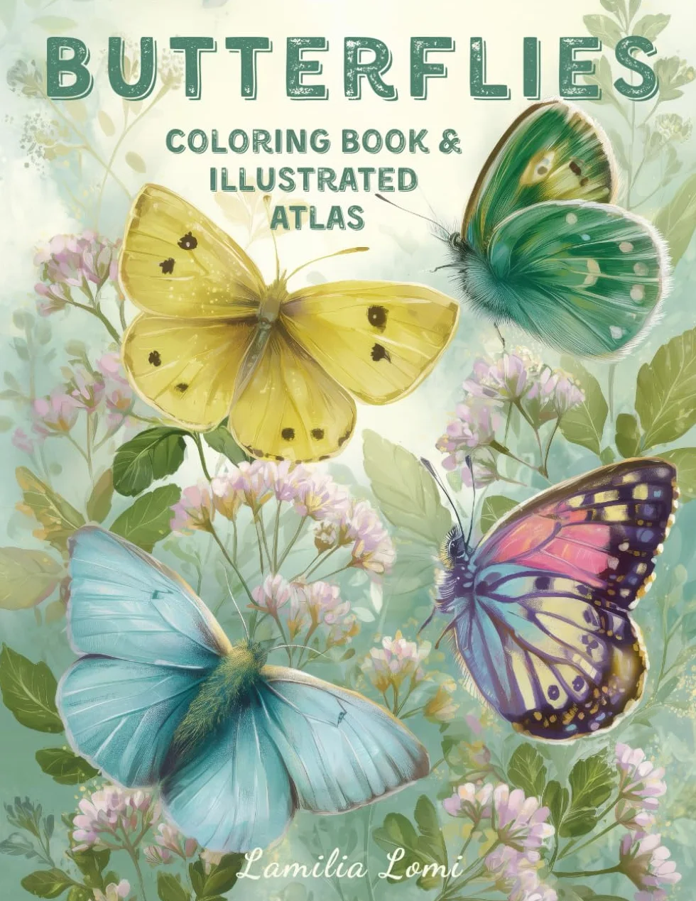 Butterflies Coloring Book & Illustrated Atlas: 32 Realistic Butterfly Illustrations to Color – For Adults, Teens and Seniors – Mindfulness, Relaxation ... Bilingual English–Polish Descriptions