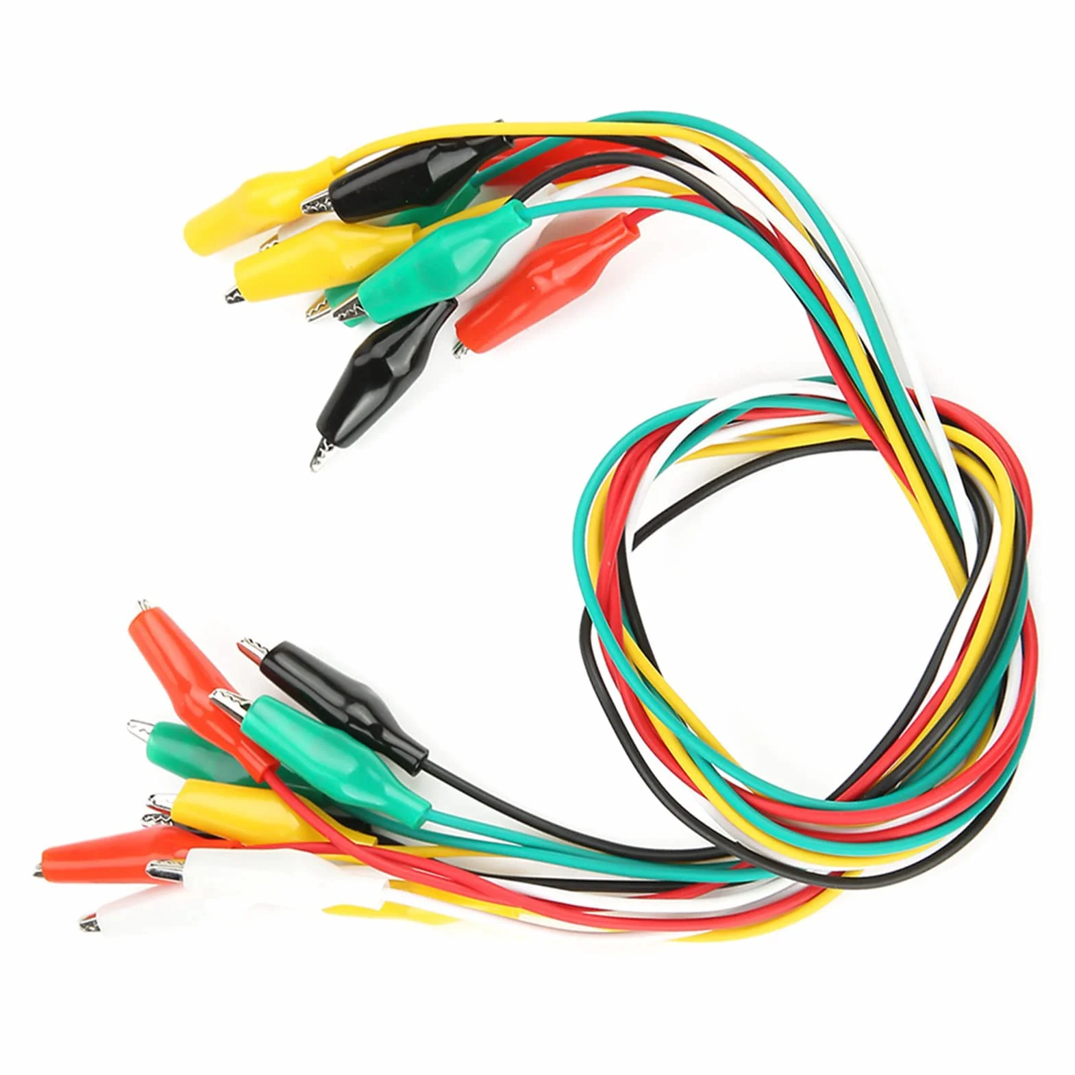 10 sztuk Klipsy Krokodylkowe 50cm Podwójnie Zakończone Średnica Drutu 2.5mm dla Urządzeń Elektrycznych i Elektroniki