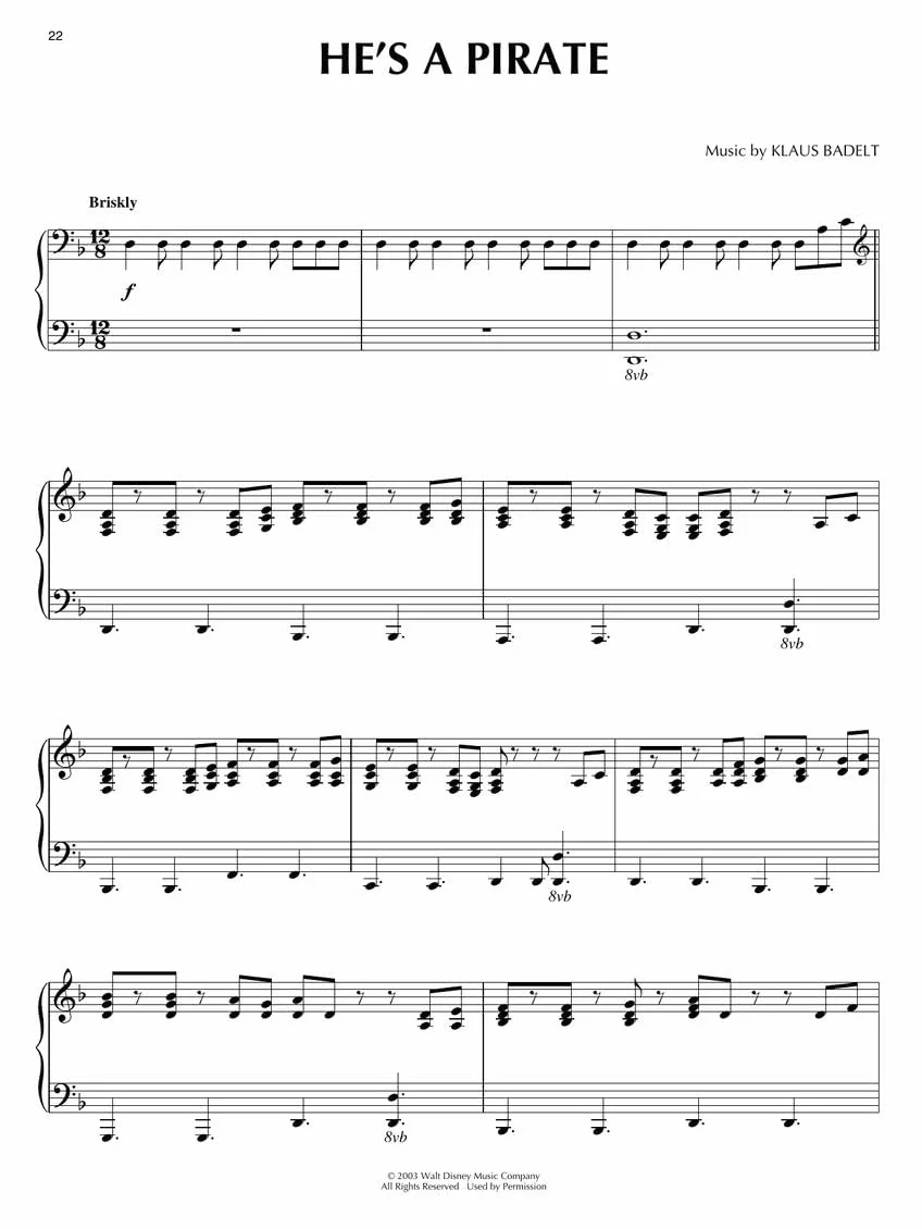 Klaus badelt : pirates of the caribbean - the curse of the black pearl - piano solo songbook