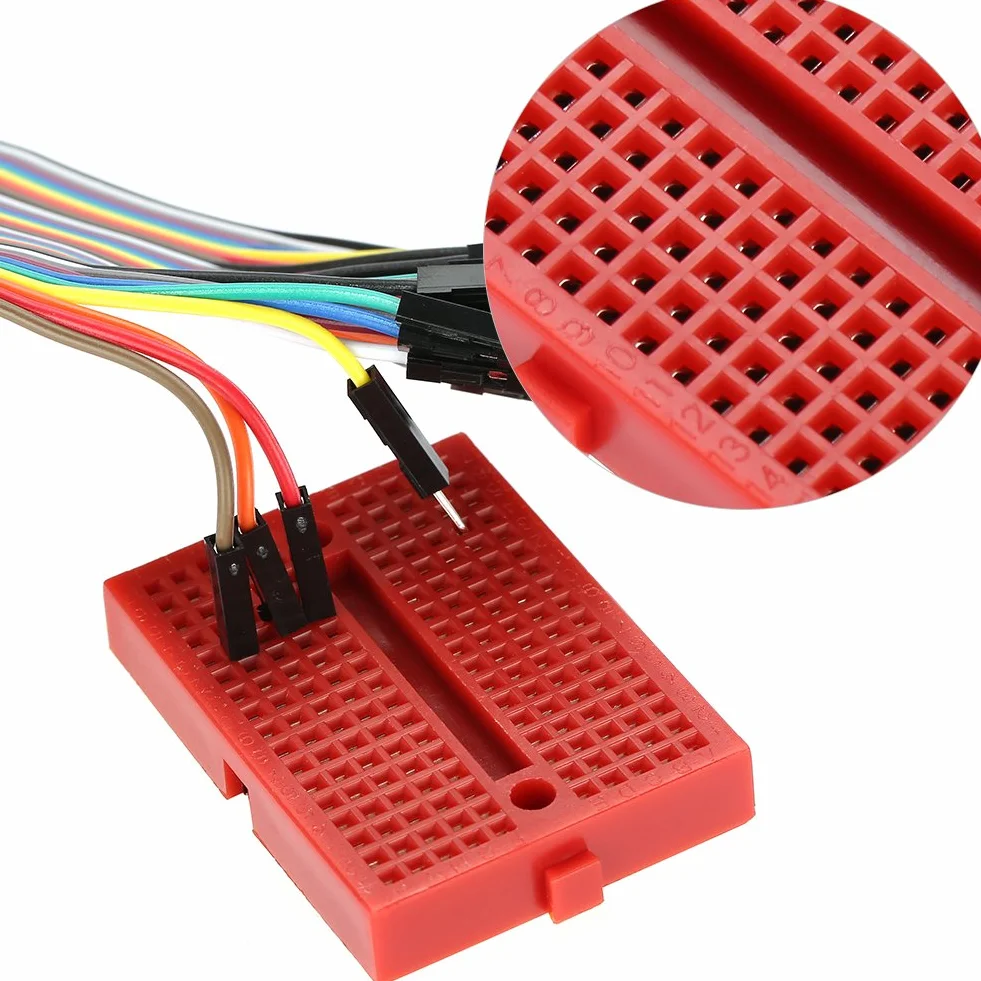 Akozon Mini Breadboard 170-punktowych otworów 5 sztuk 6 kolorów bez lutowania Prototyp ABS Zestaw do Arduino Raspberry Pi