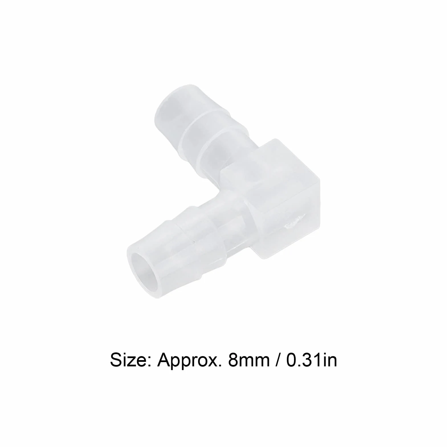 10 Sztuk Kolanko Króciec do Węża Plastikowe Kolanko Króciec do Węża montaż 90 Stopni Równy Kolczasty łącznik Adapter L Kształt do Akwarium (8 mm)