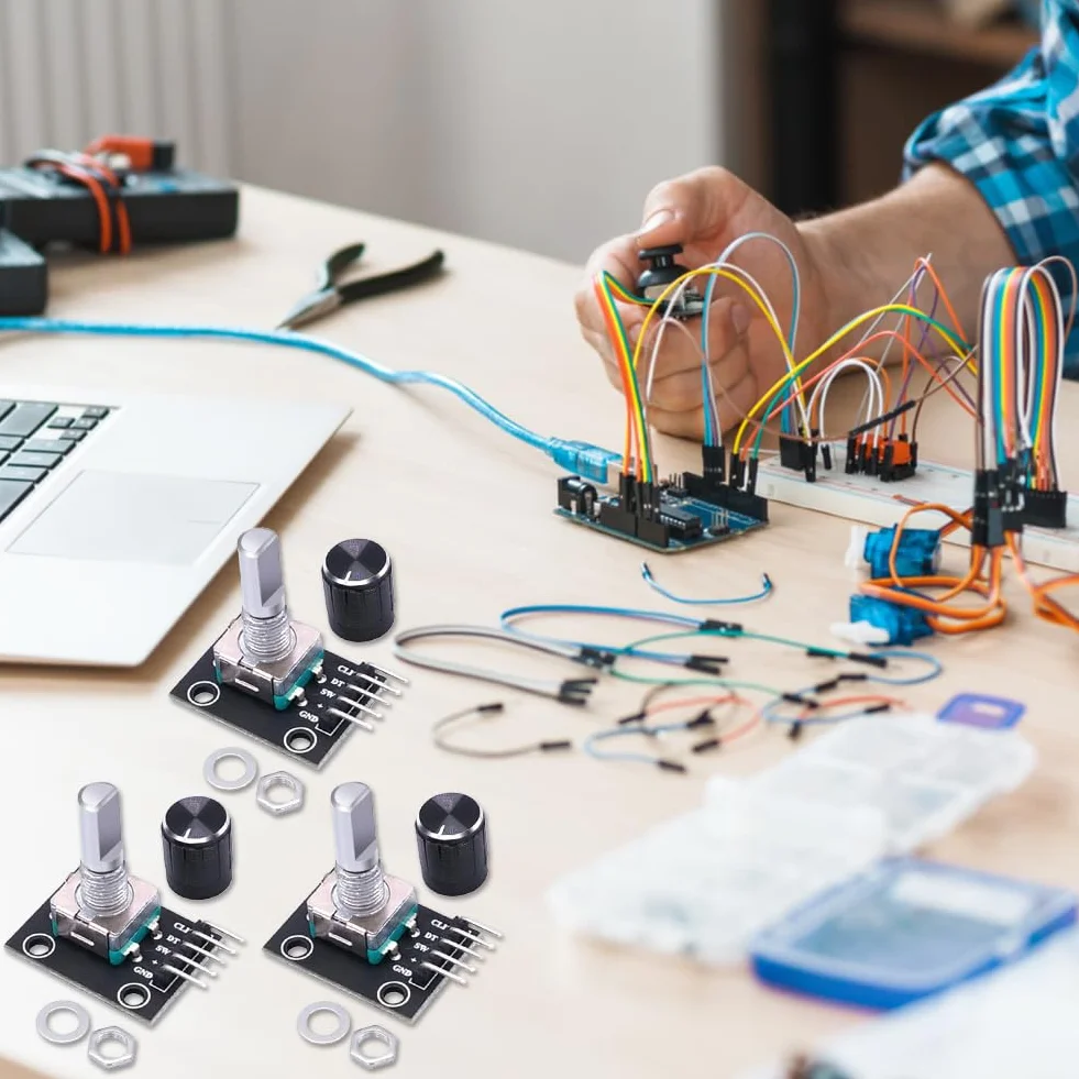 Moduł enkoder obrotowy 360 stopni z przyciskiem do elektroniki samochodowej
