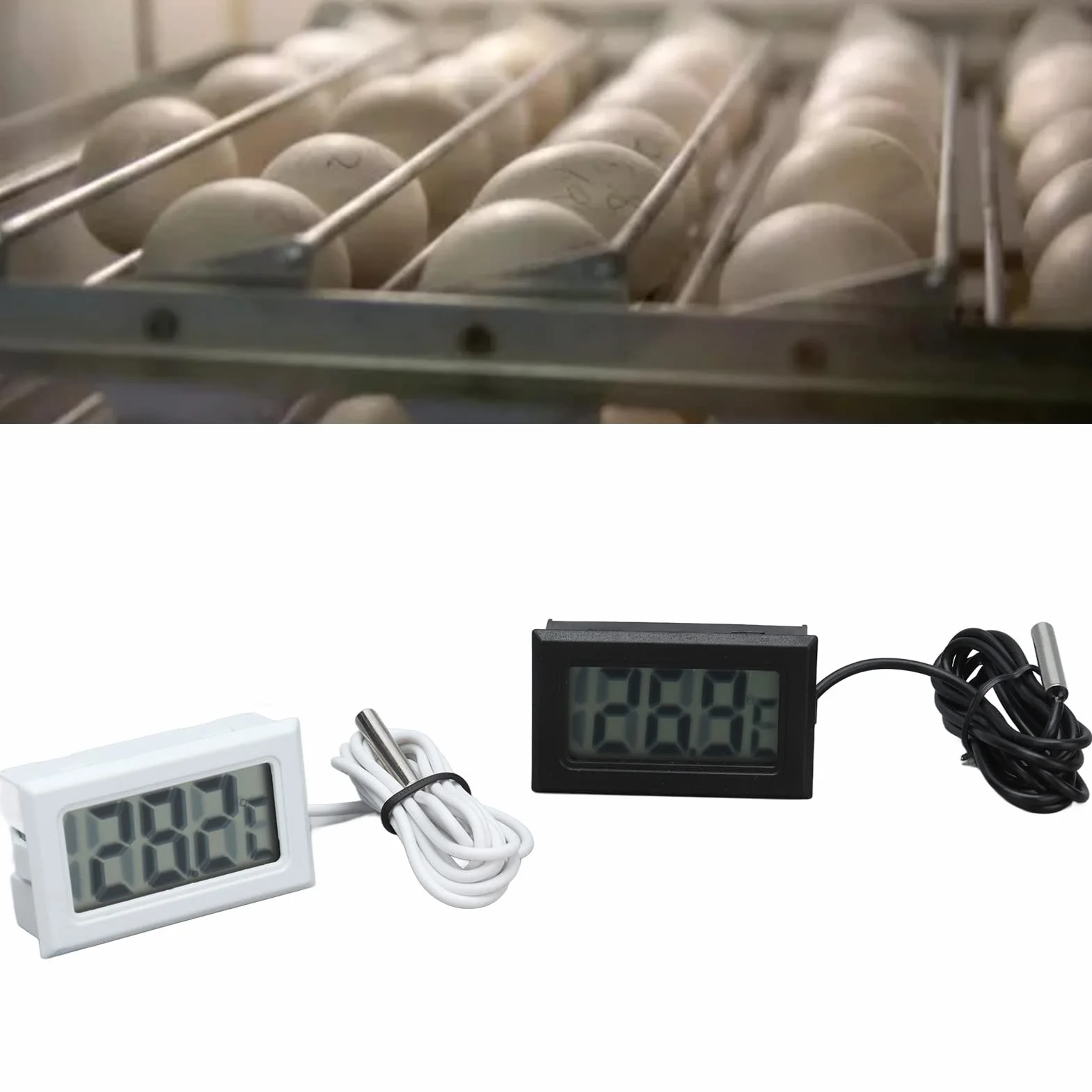 2 szt. Elektroniczny Termometr Cyfrowy Wodoodporny Miernik Temperatury Sondy z Wyświetlaczem do Wykrywania Pod wodą -50 ℃ ~ 110 ℃ (czarny biały)
