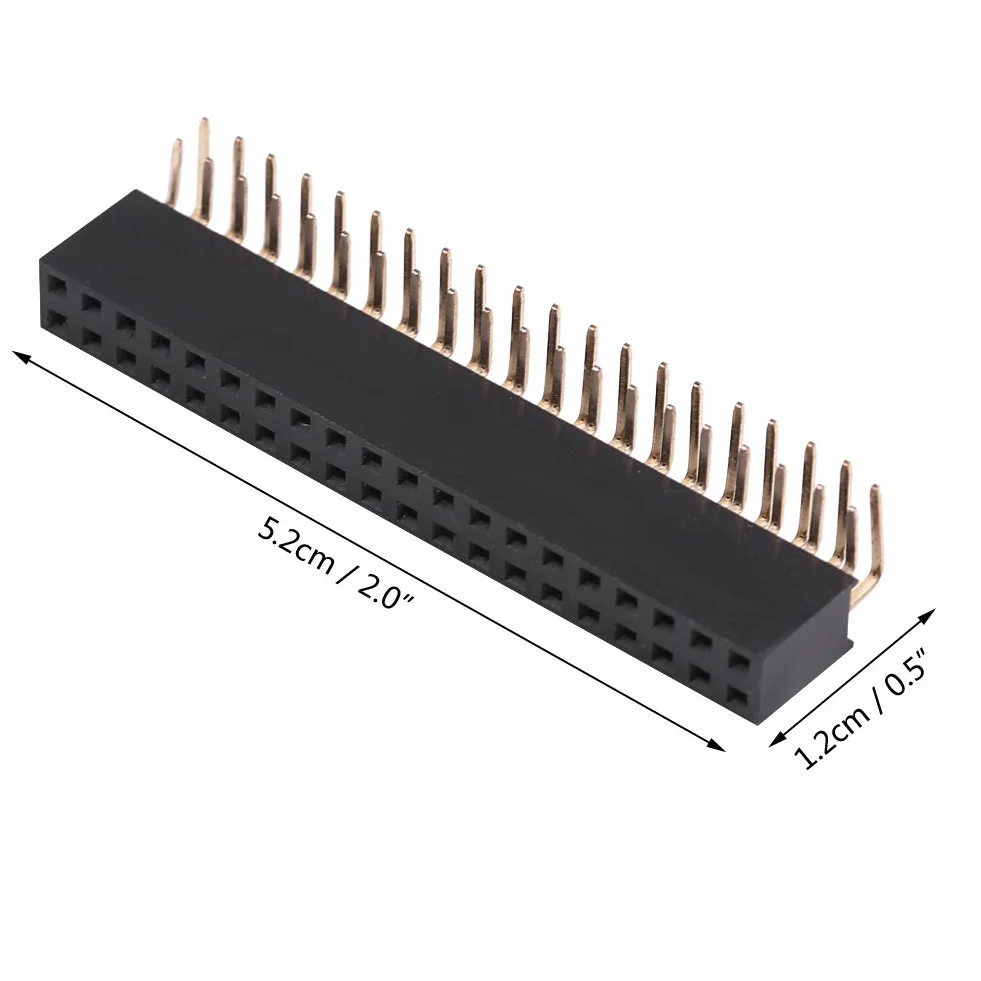 3 szt. 2x20 Pinów o Rozstawie 2,54mm żeńskie Nagłówki Pinów żeńskie Nagłówki żeńskie Dwurzędowe Kątowe Nagłówki Pinów