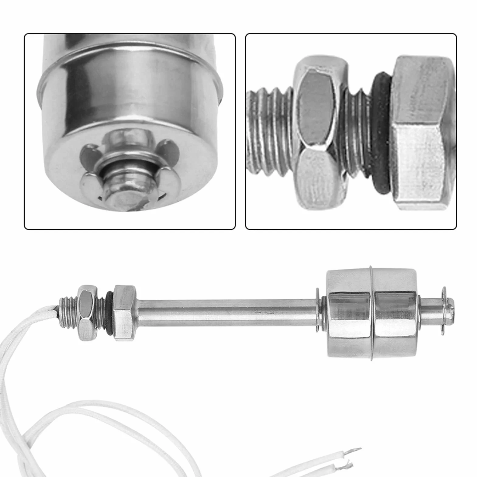 Czujnik poziomu cieczy M10x1,5 ze stali nierdzewnej przełącznik pływakowy 0-220 V NC długość 100 mm