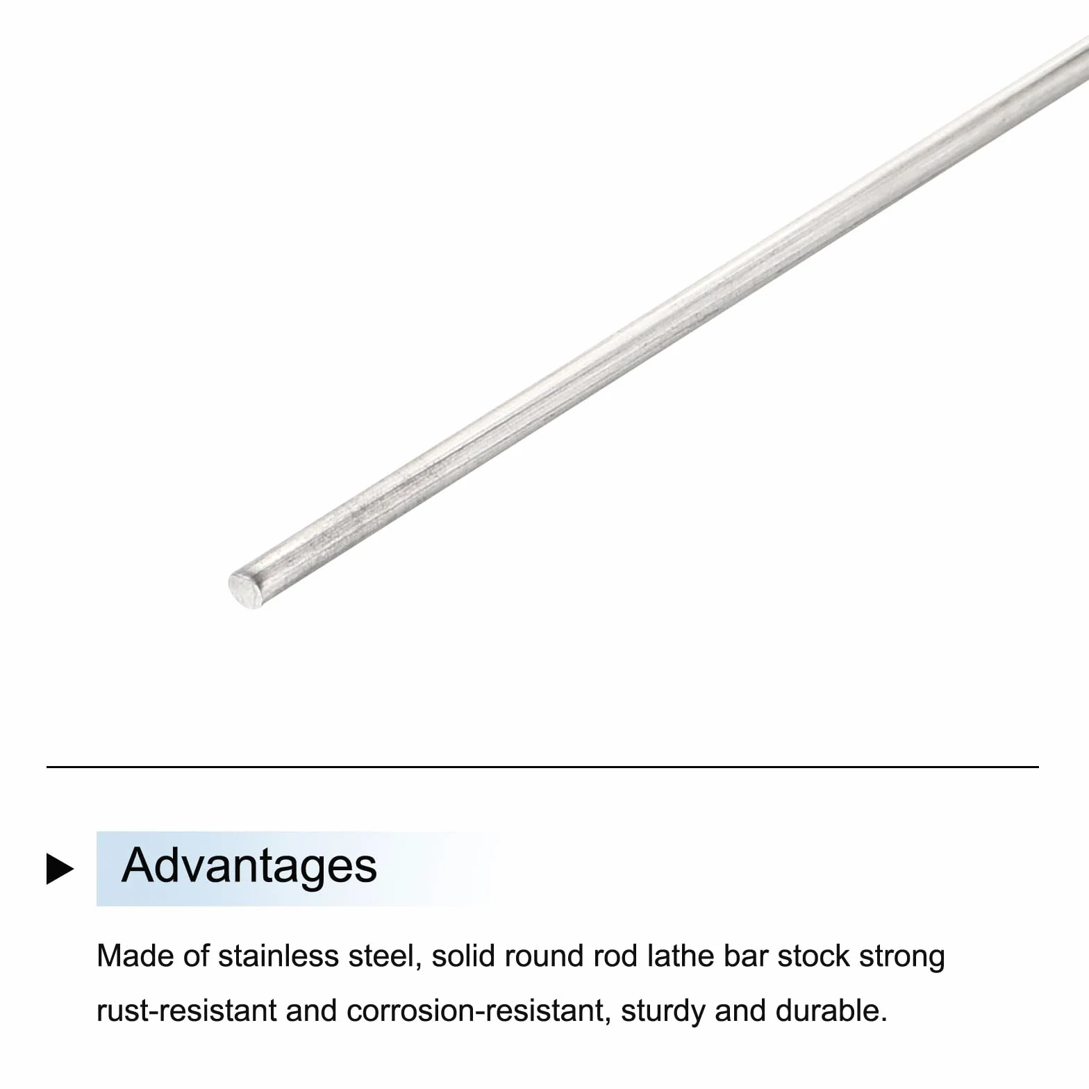 Pręt okrągły ze stali nierdzewnej 1 mm x 200 mm, metalowy drążek tokarski