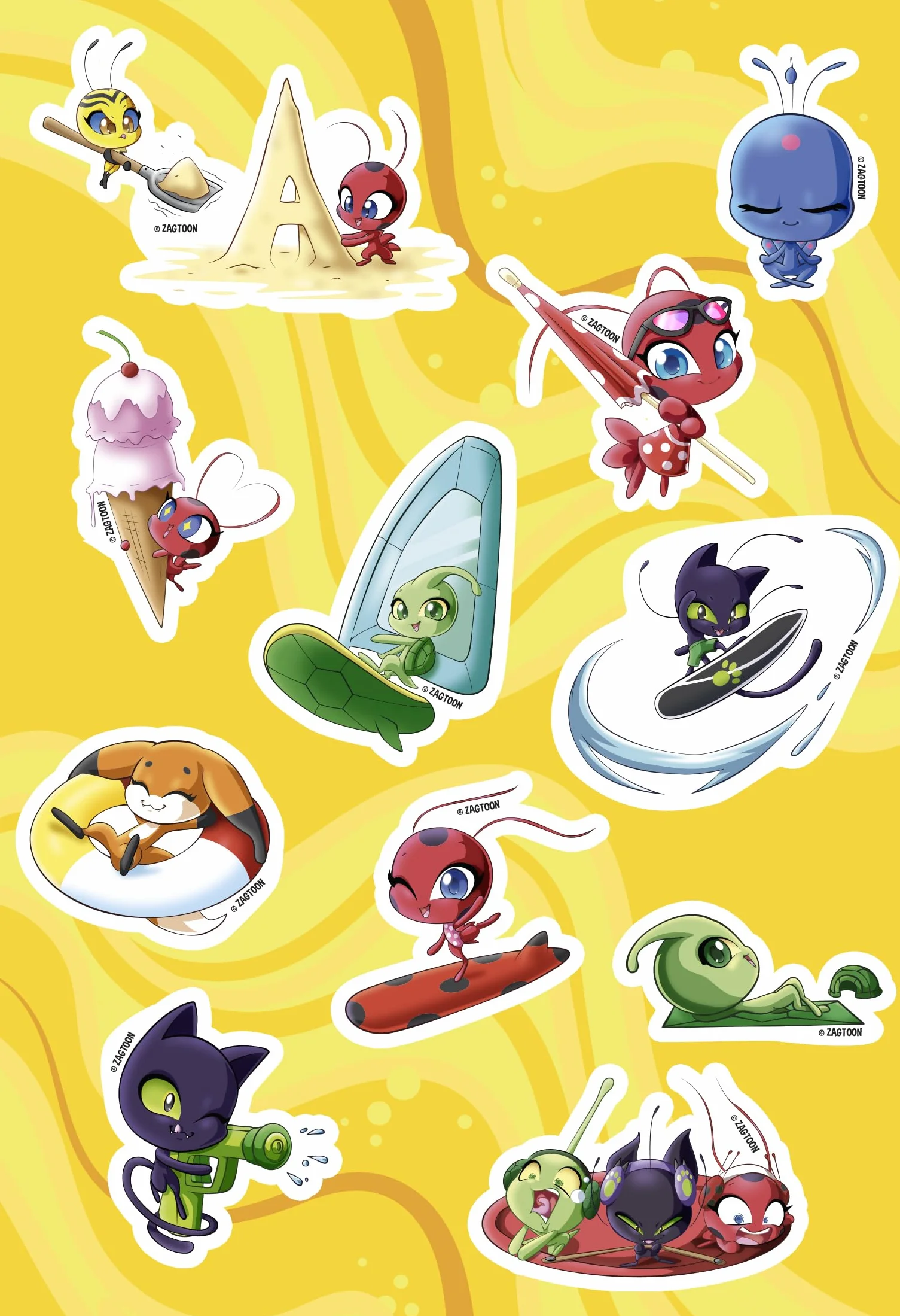 Miraculous Mein großer Kwami-Block Stickern und Malen Sticker Malblock