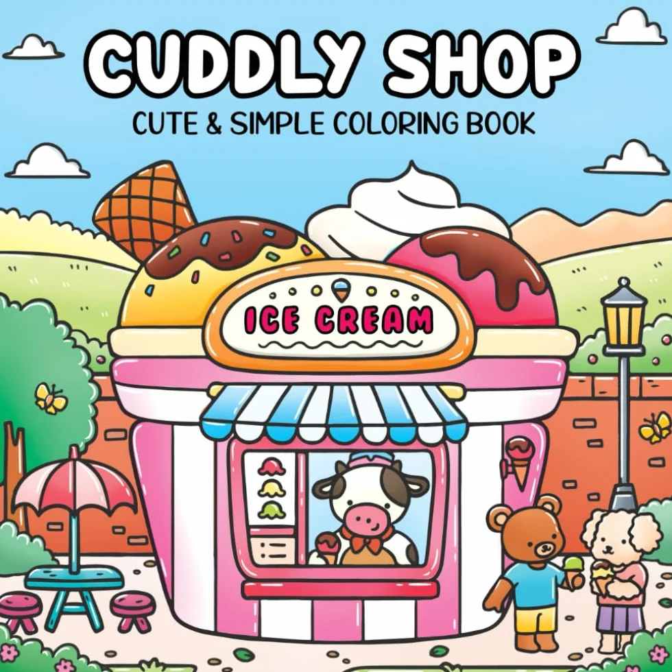 Coloring Book for Adults and Teens: Adorable Animals in Daily Lives