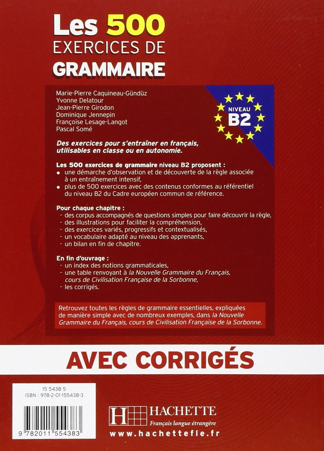Les 500 Exercices de Grammaire - Livre + corrigés intégrés (B2)