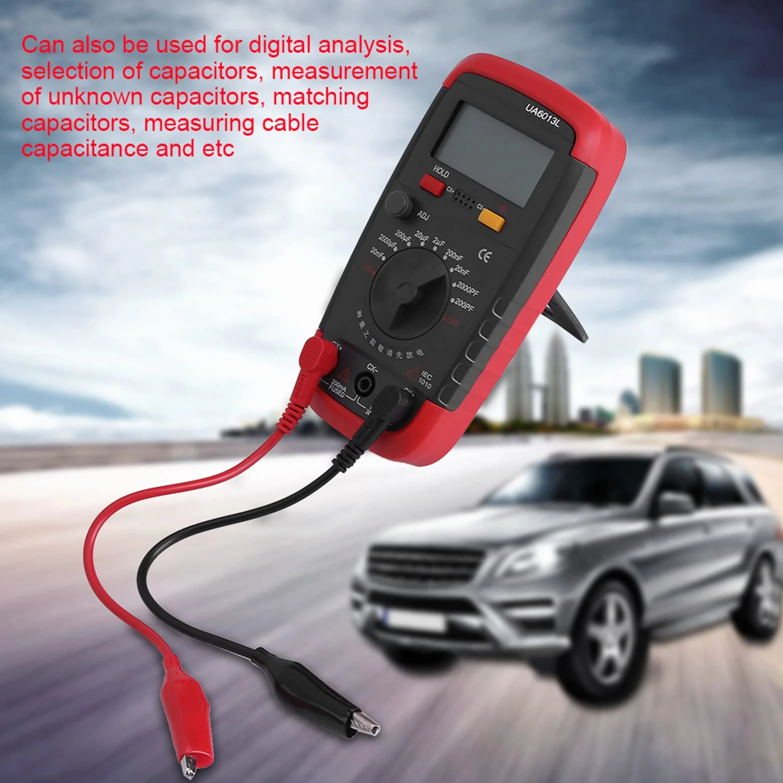 Tester Kondensatora Uyigao Metercapacitance Miernik Cyfrowy Miernik Pojemności 6013L LCD Narzędzie do Testowania Wyświetlania