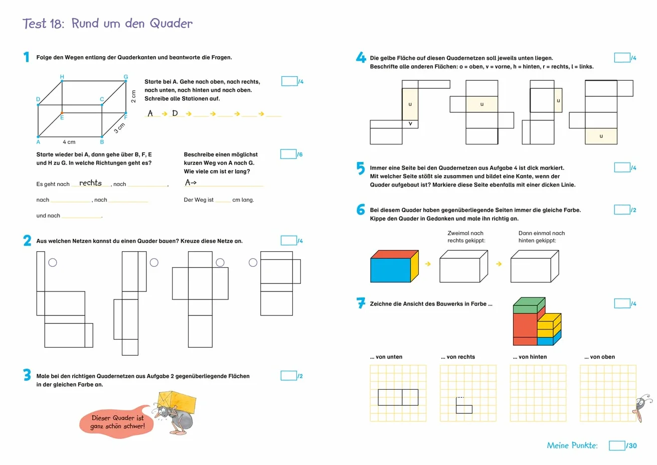 Fit für Mathe 4. Klasse. Mein Testheft: Wissen testen im Zahlenraum bis 1 Million, Grundrechenarten, Sachaufgaben, Geometrie