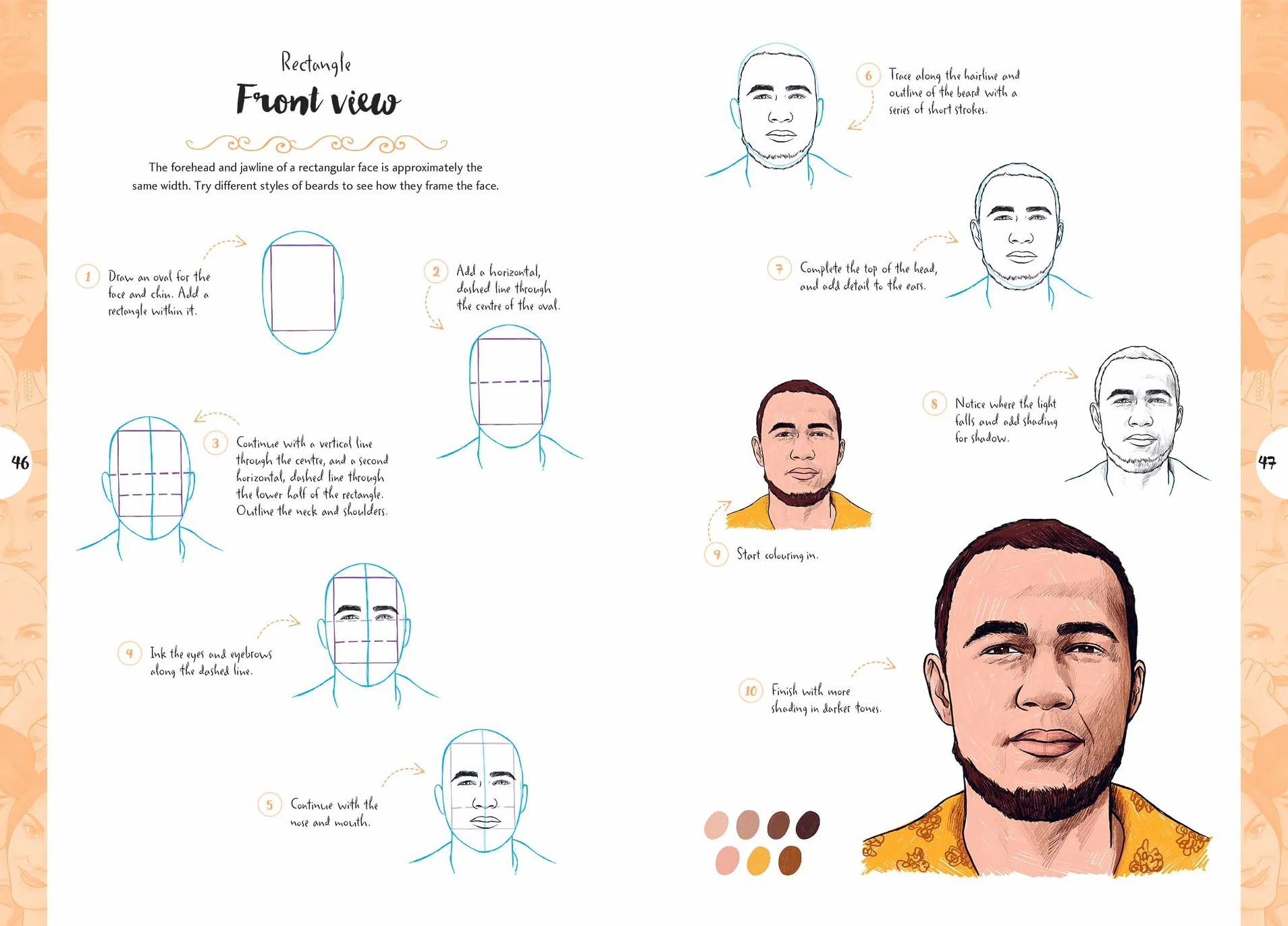 10 Step Drawing: Faces: Draw Over 50 Fabulous Faces in 10 Easy Steps