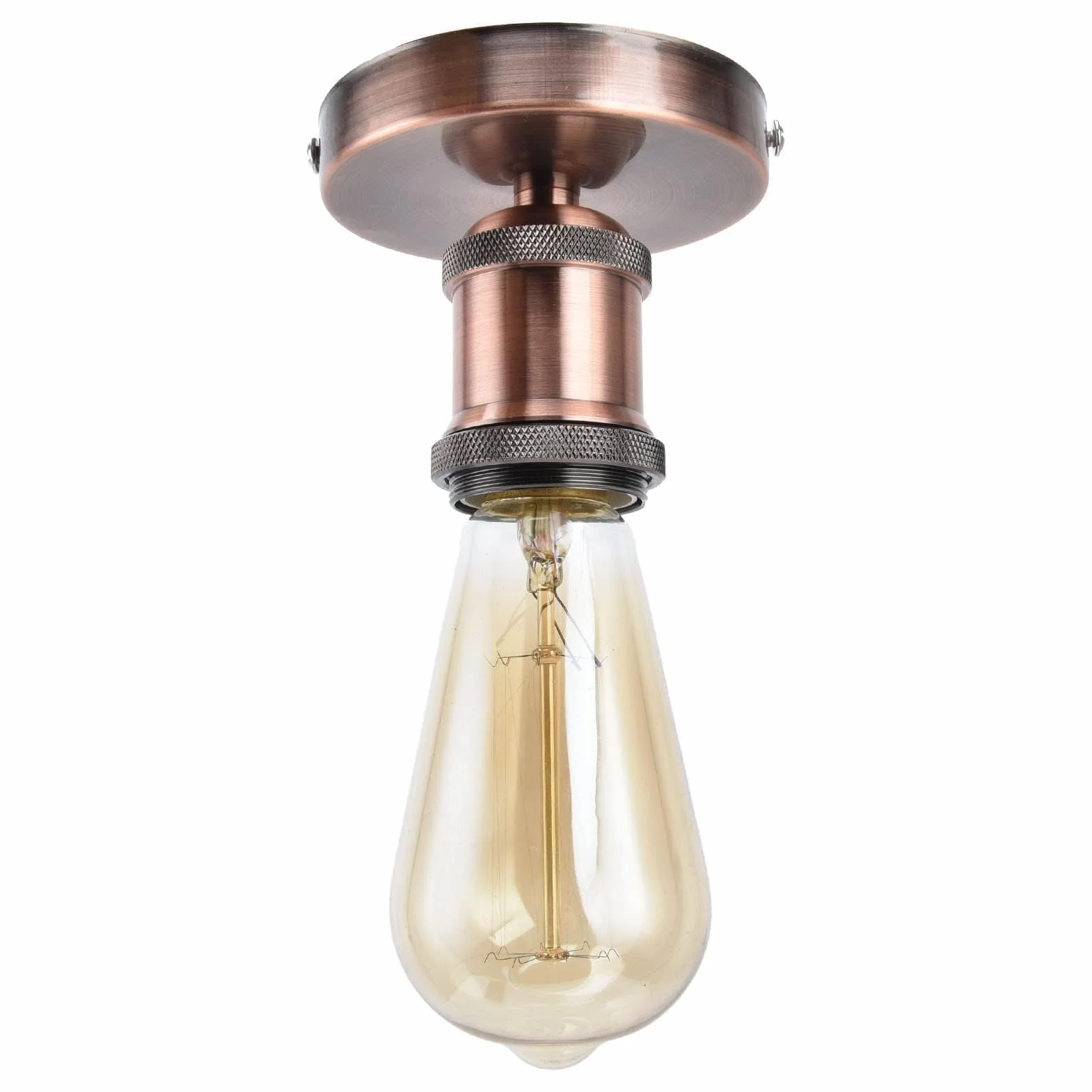 Vintage E26 E27 Oprawka do Lampy Sufitowej 100-240 V czerwona patyna