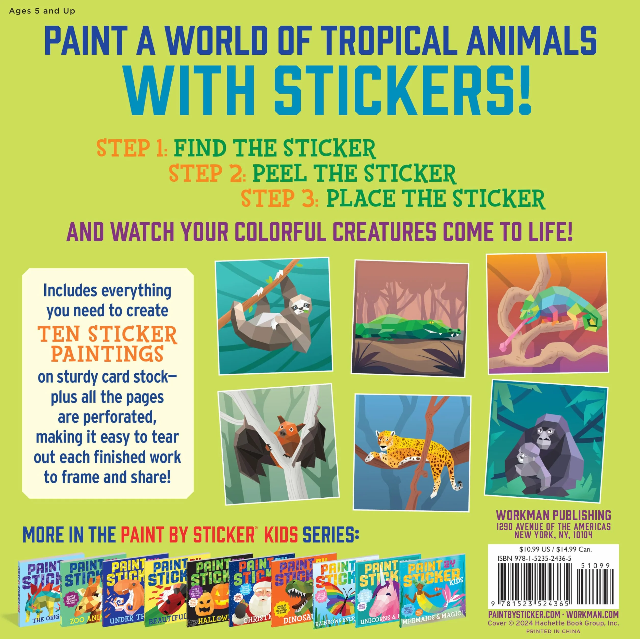 Paint by Sticker Kids: Rainforest Animals