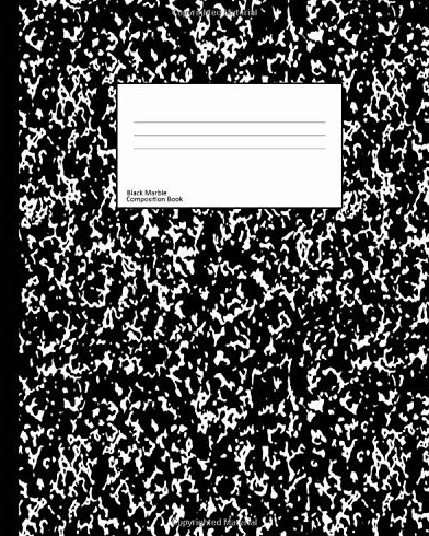 Composition Book Black Marble Cover